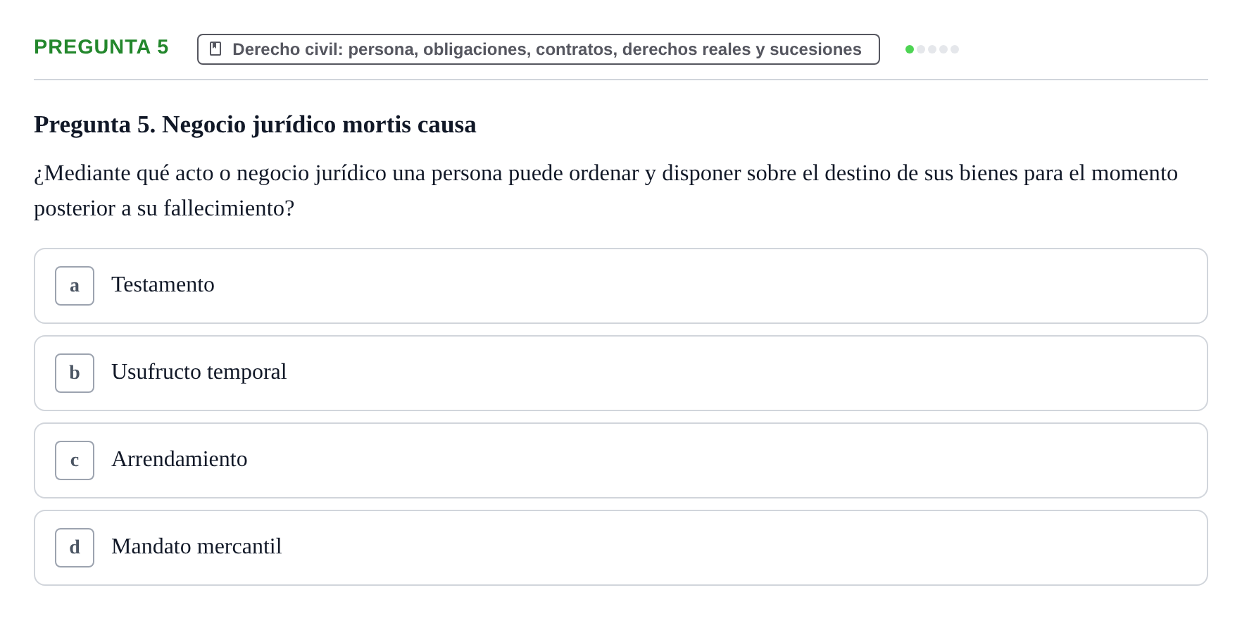 Enunciado: Pregunta 5