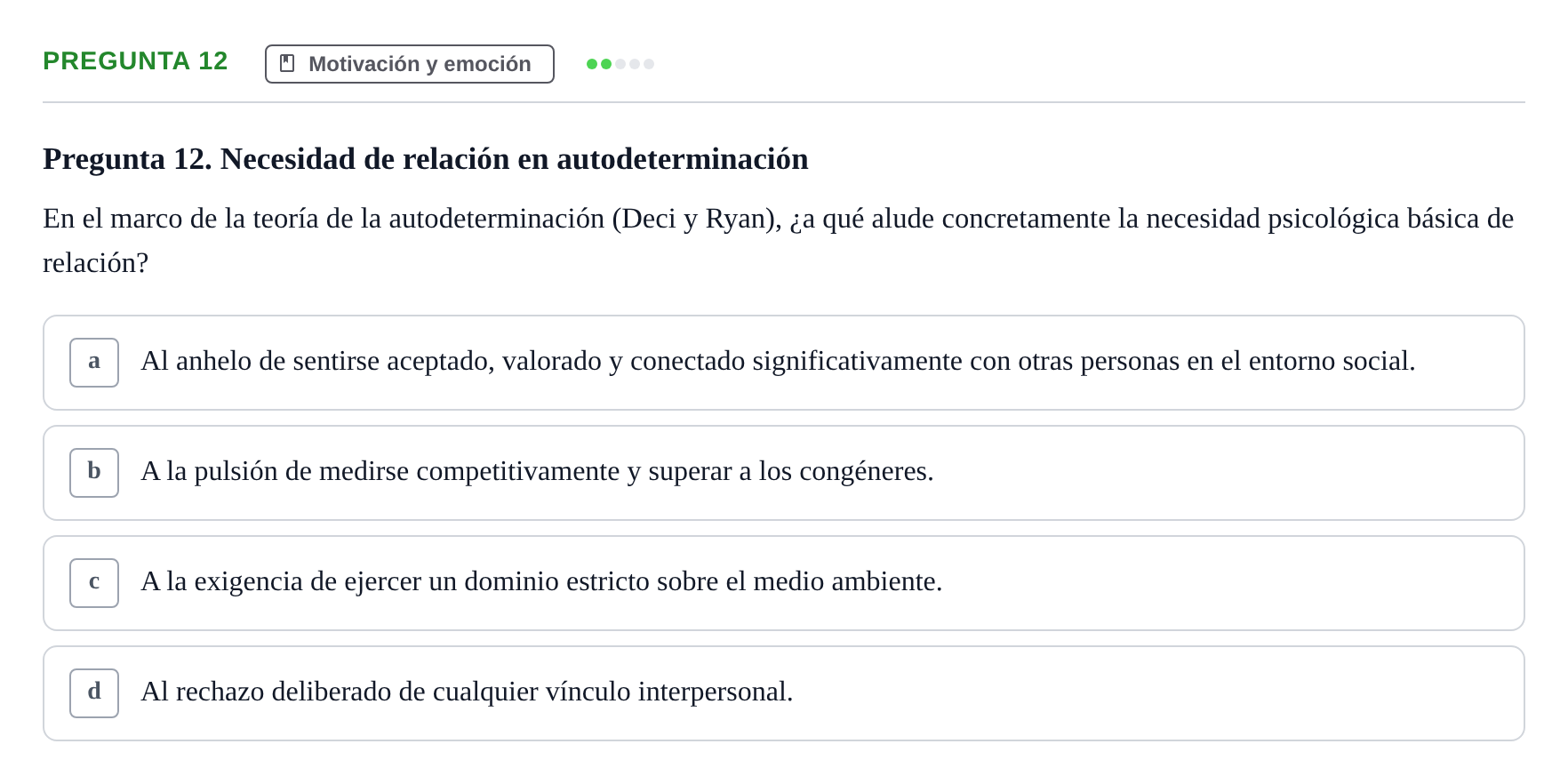 Enunciado: Pregunta 12