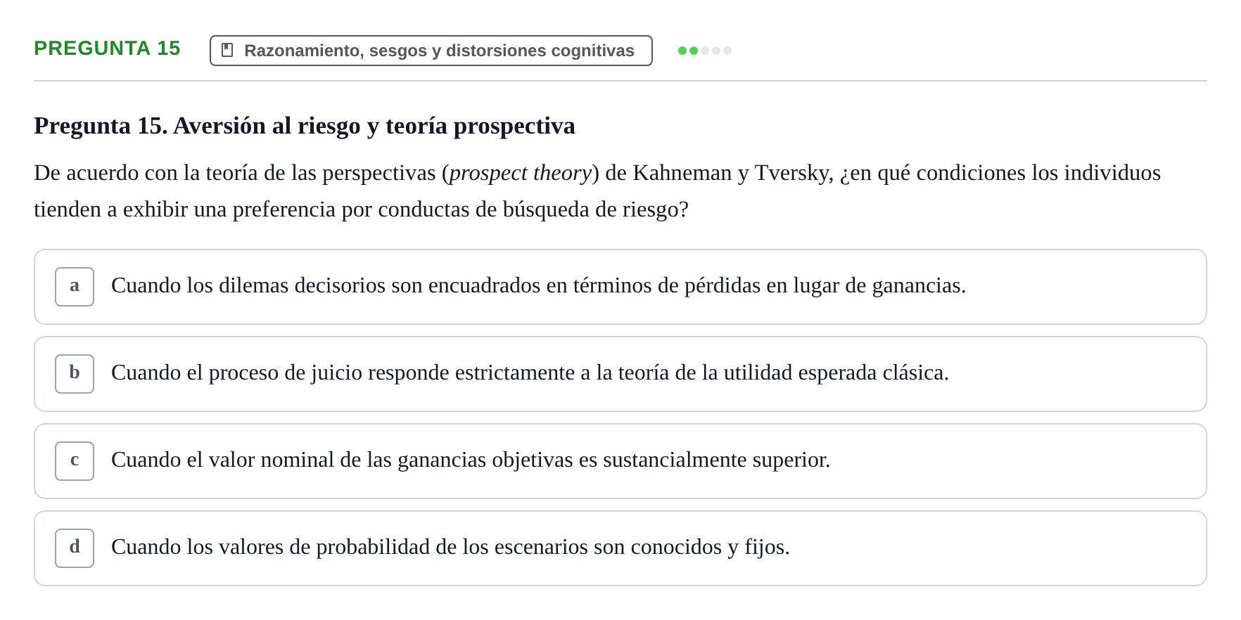 Enunciado: Pregunta 15
