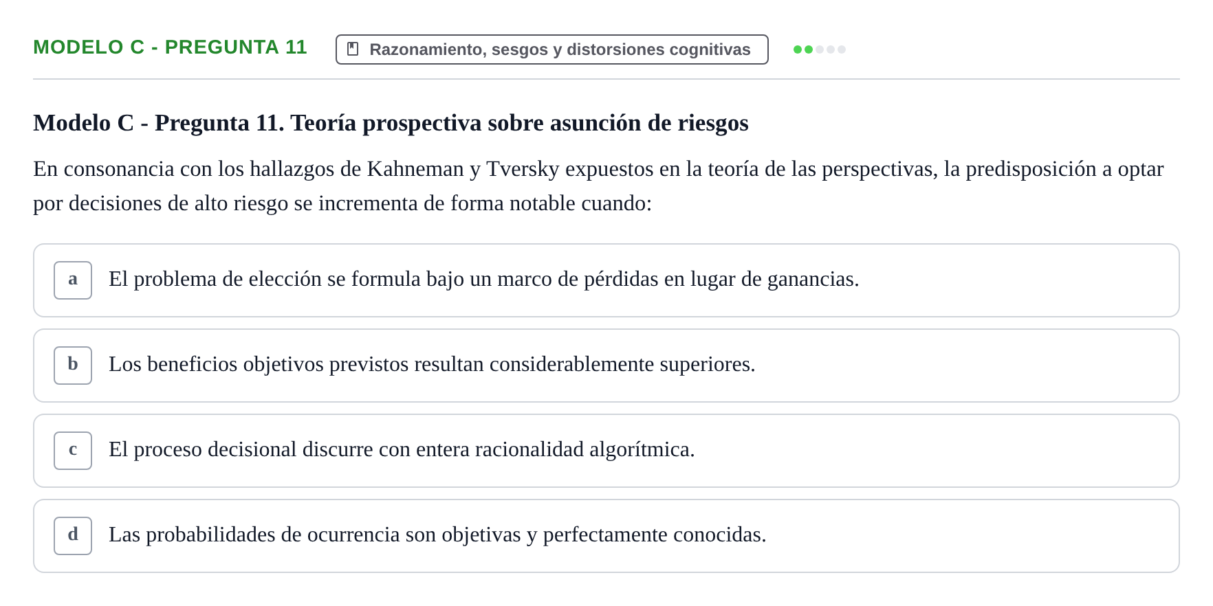Enunciado: Modelo C - Pregunta 11