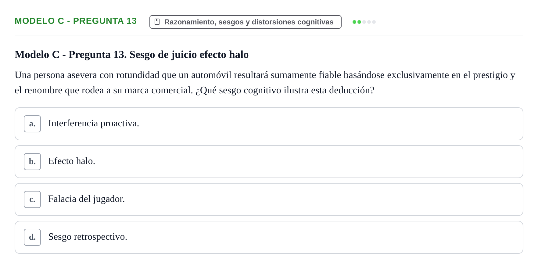 Enunciado: Modelo C - Pregunta 13