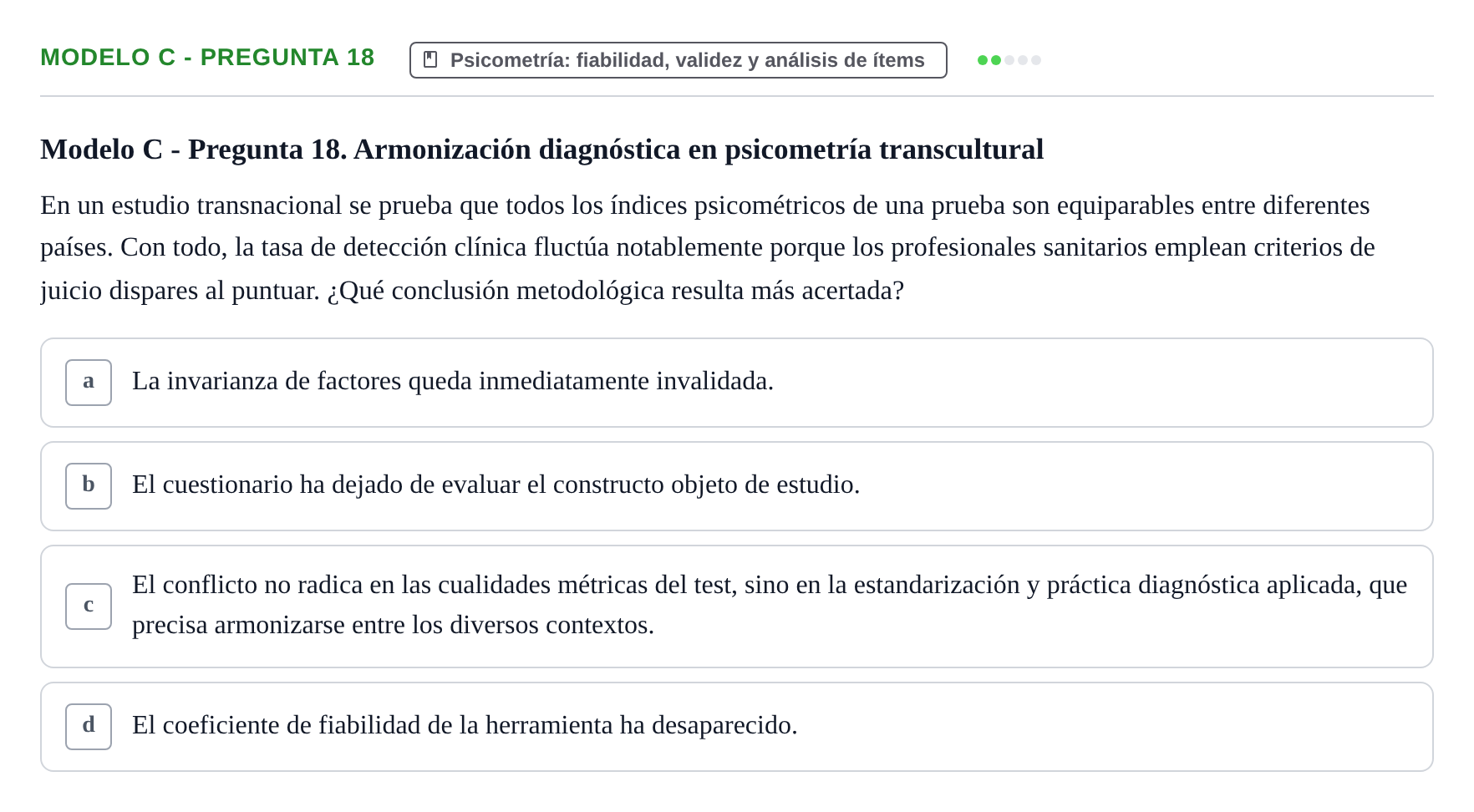 Enunciado: Modelo C - Pregunta 18