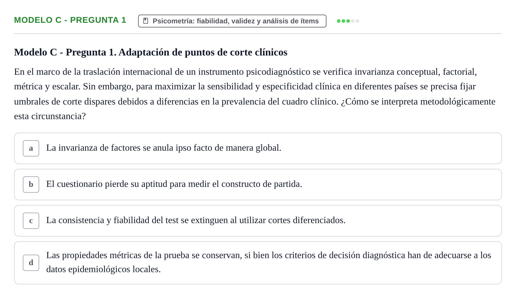 Enunciado: Modelo C - Pregunta 1