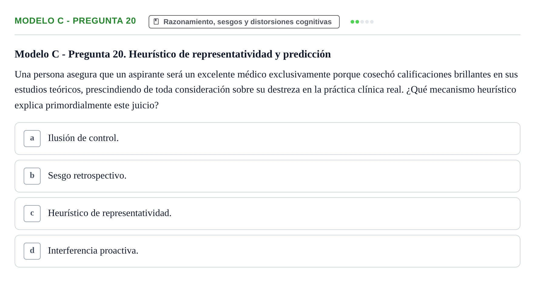 Enunciado: Modelo C - Pregunta 20