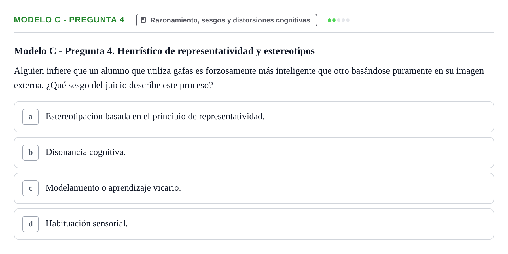 Enunciado: Modelo C - Pregunta 4