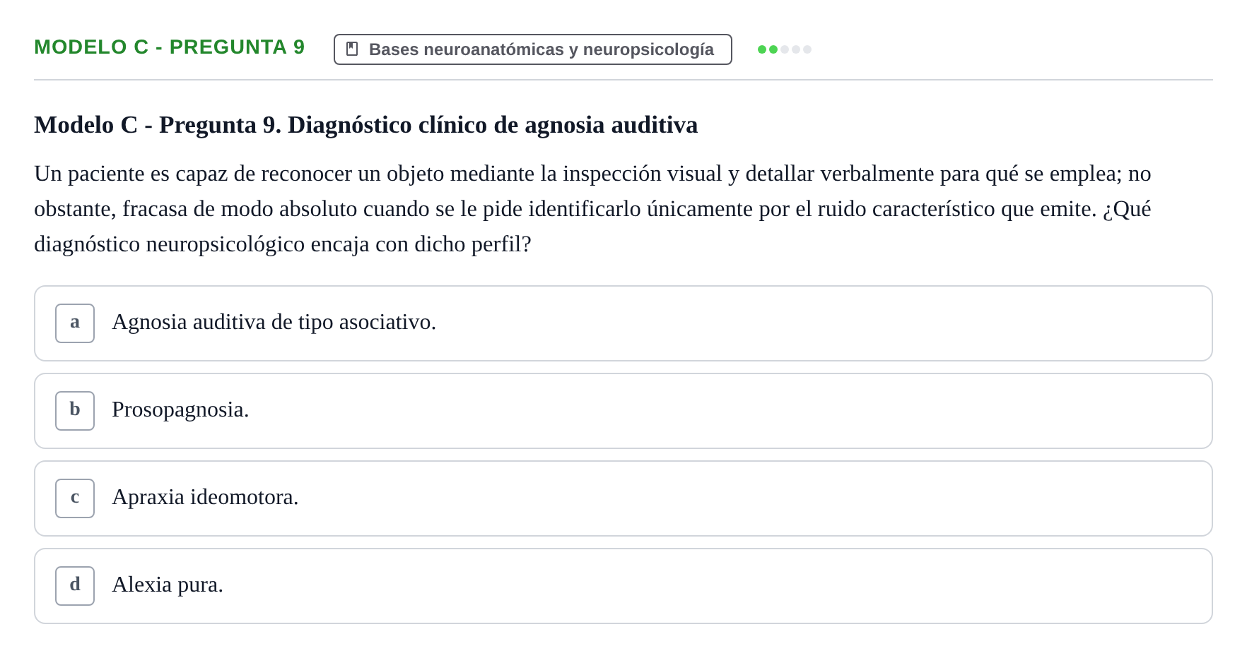 Enunciado: Modelo C - Pregunta 9