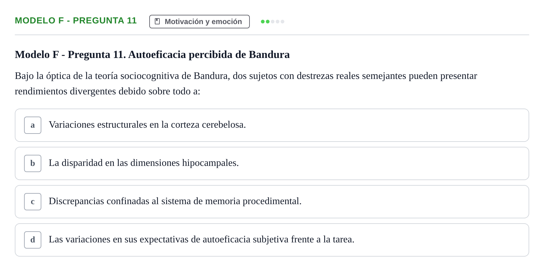 Enunciado: Modelo F - Pregunta 11