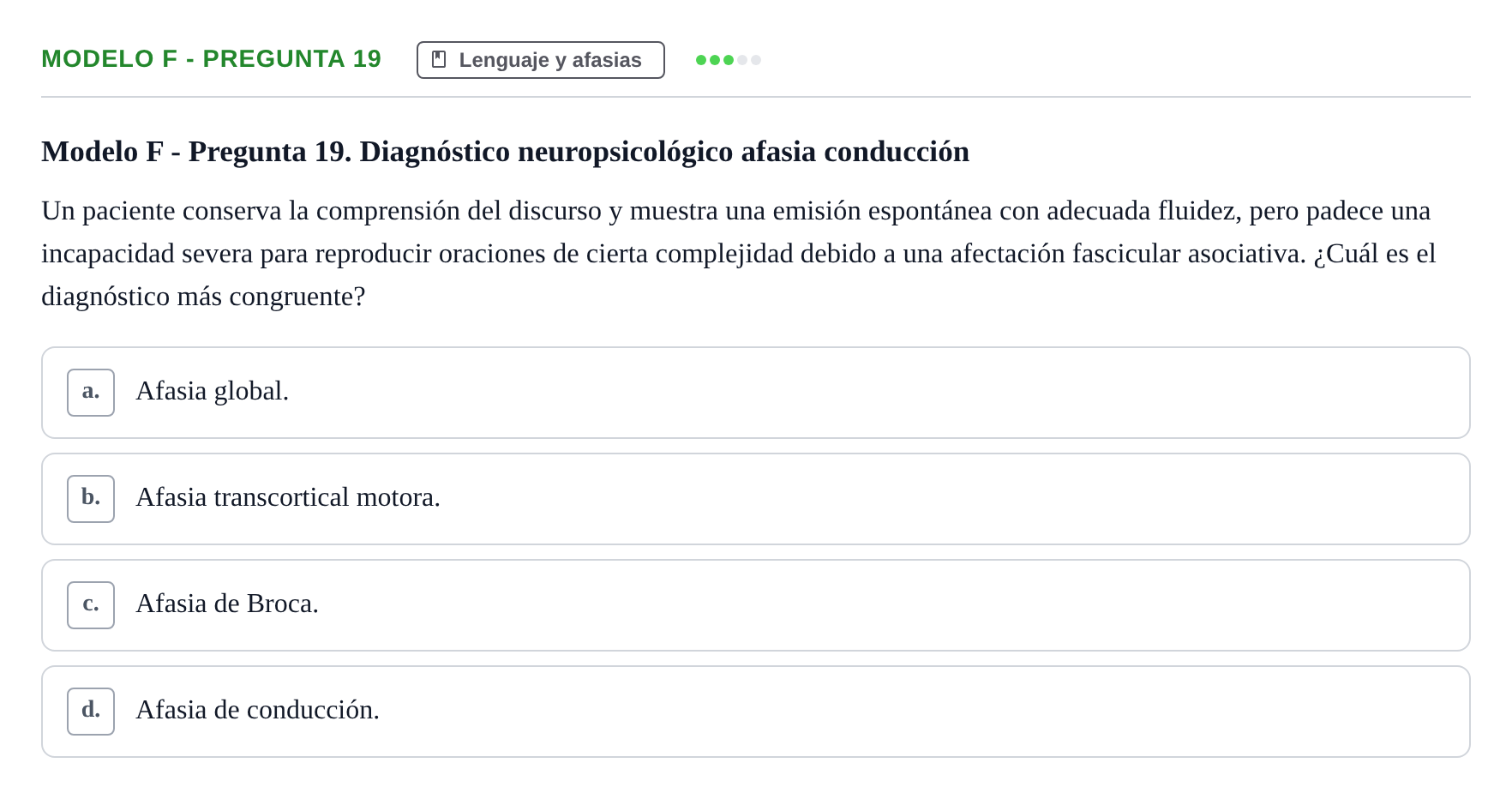 Enunciado: Modelo F - Pregunta 19