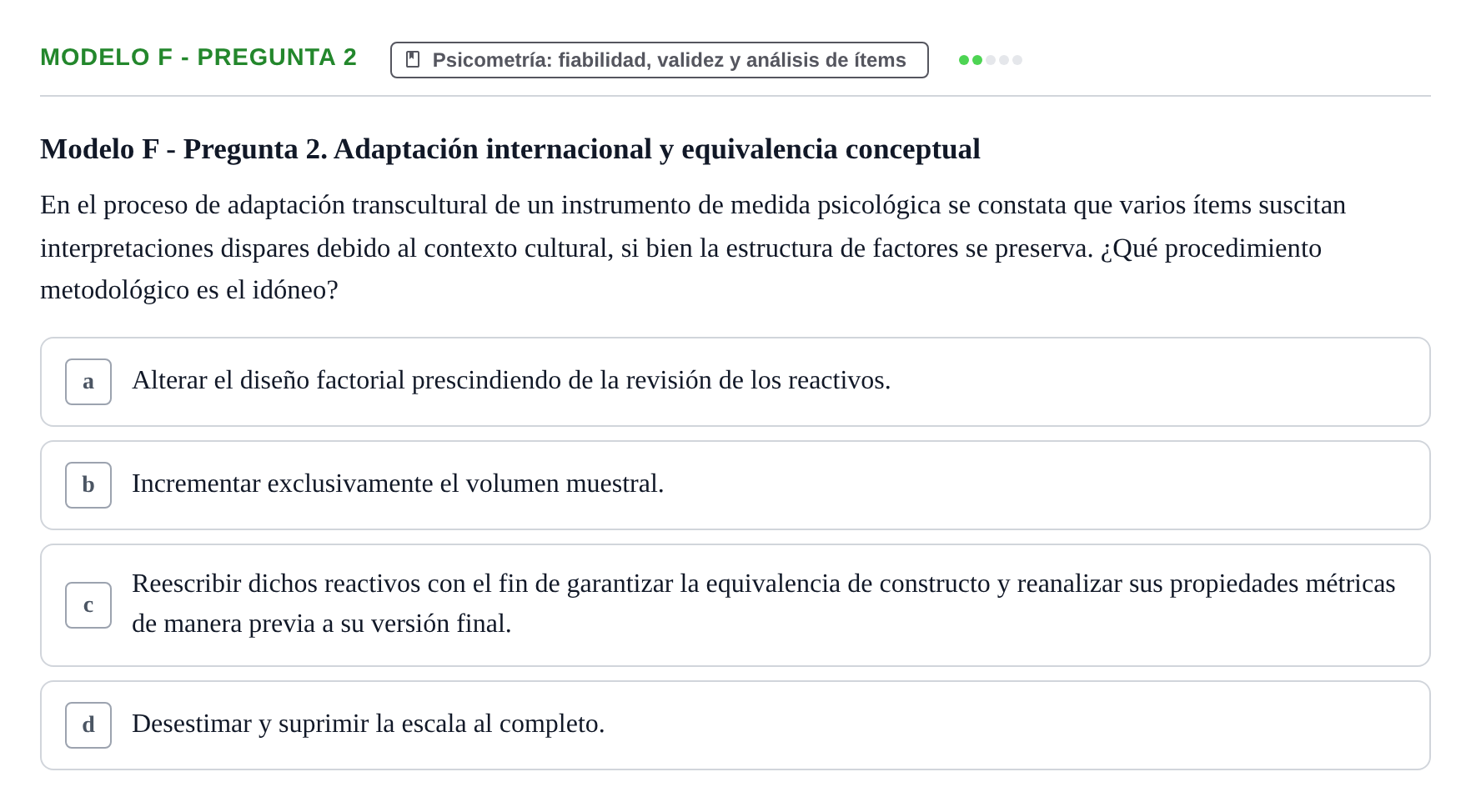 Enunciado: Modelo F - Pregunta 2