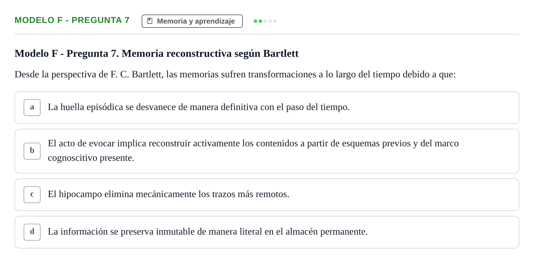 Enunciado: Modelo F - Pregunta 7