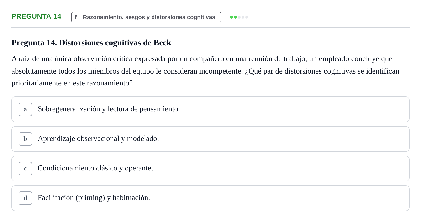 Enunciado: Pregunta 14