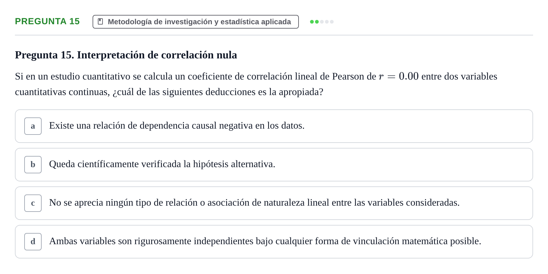 Enunciado: Pregunta 15