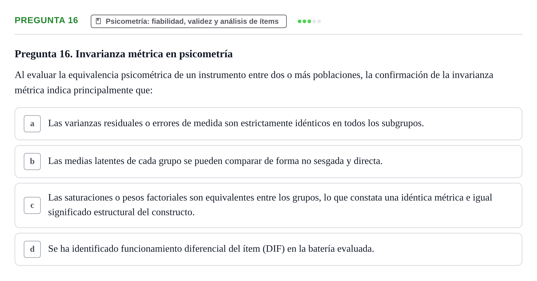 Enunciado: Pregunta 16