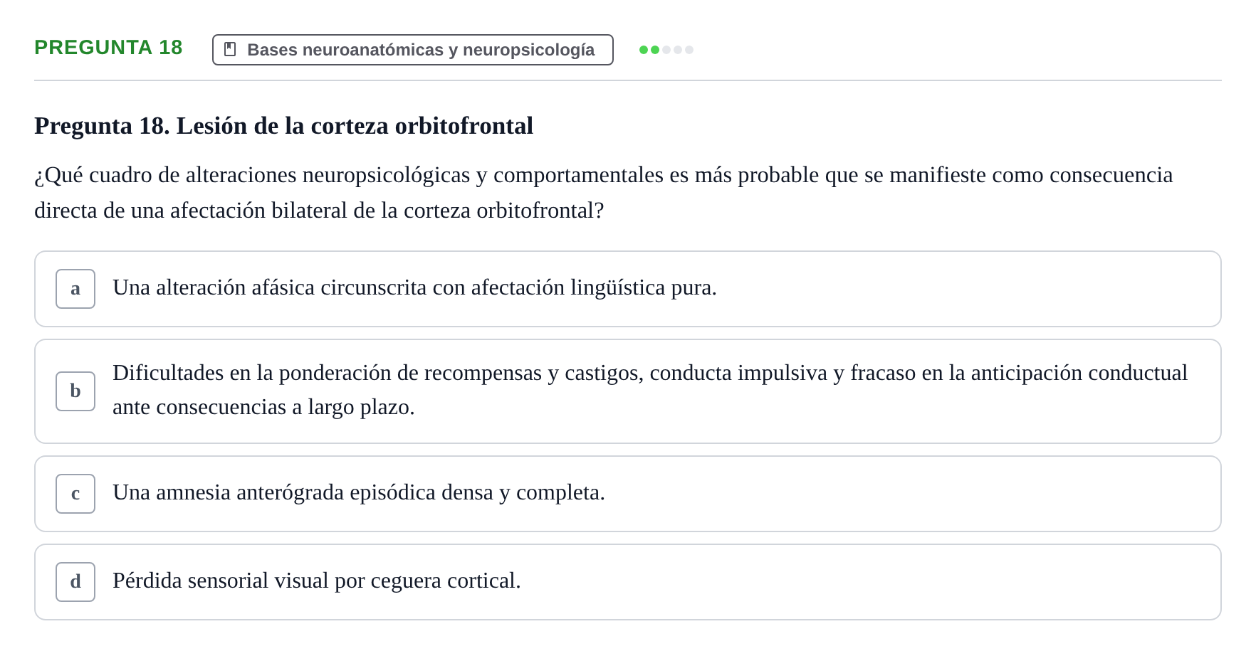 Enunciado: Pregunta 18