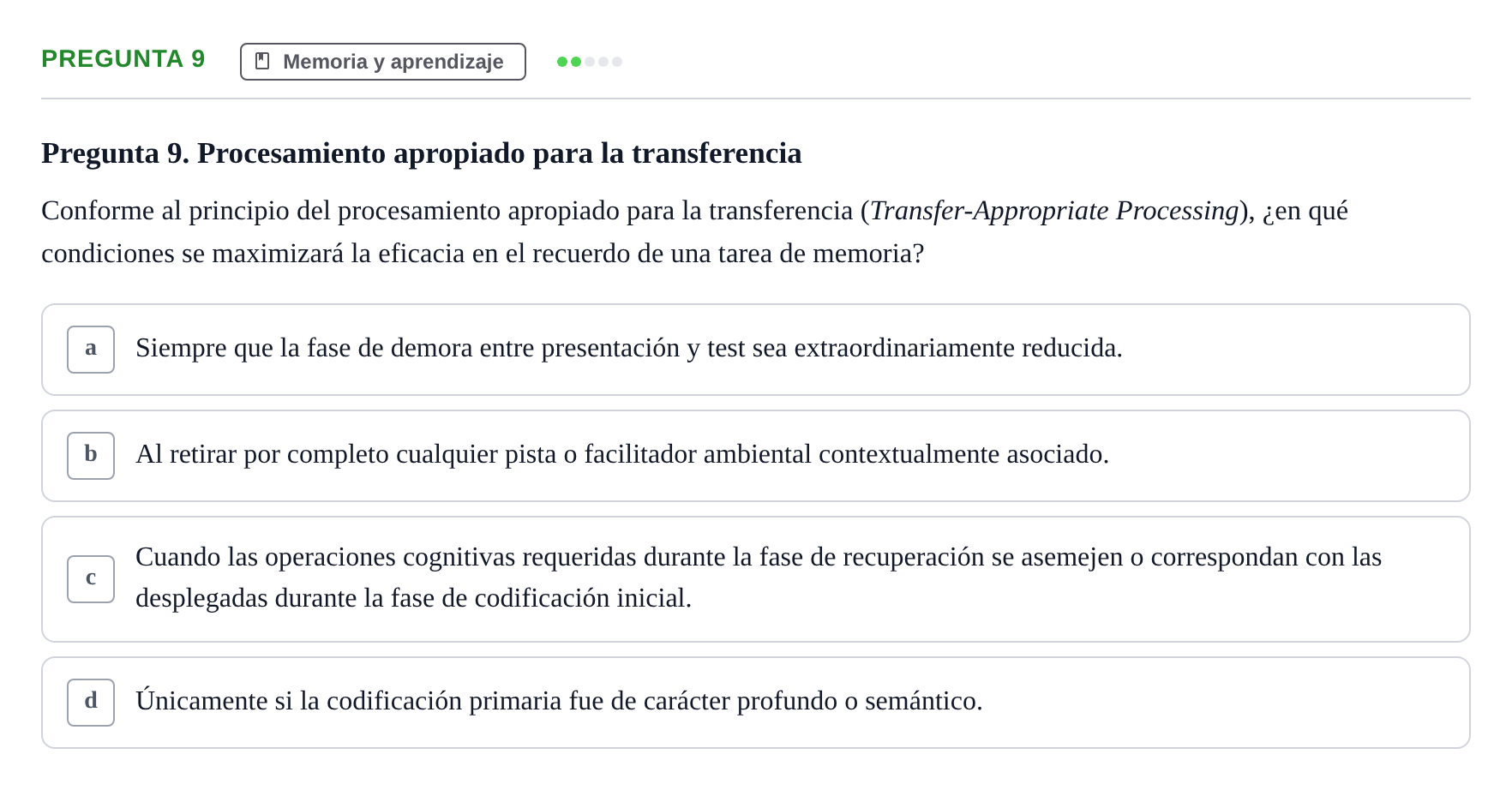 Enunciado: Pregunta 9