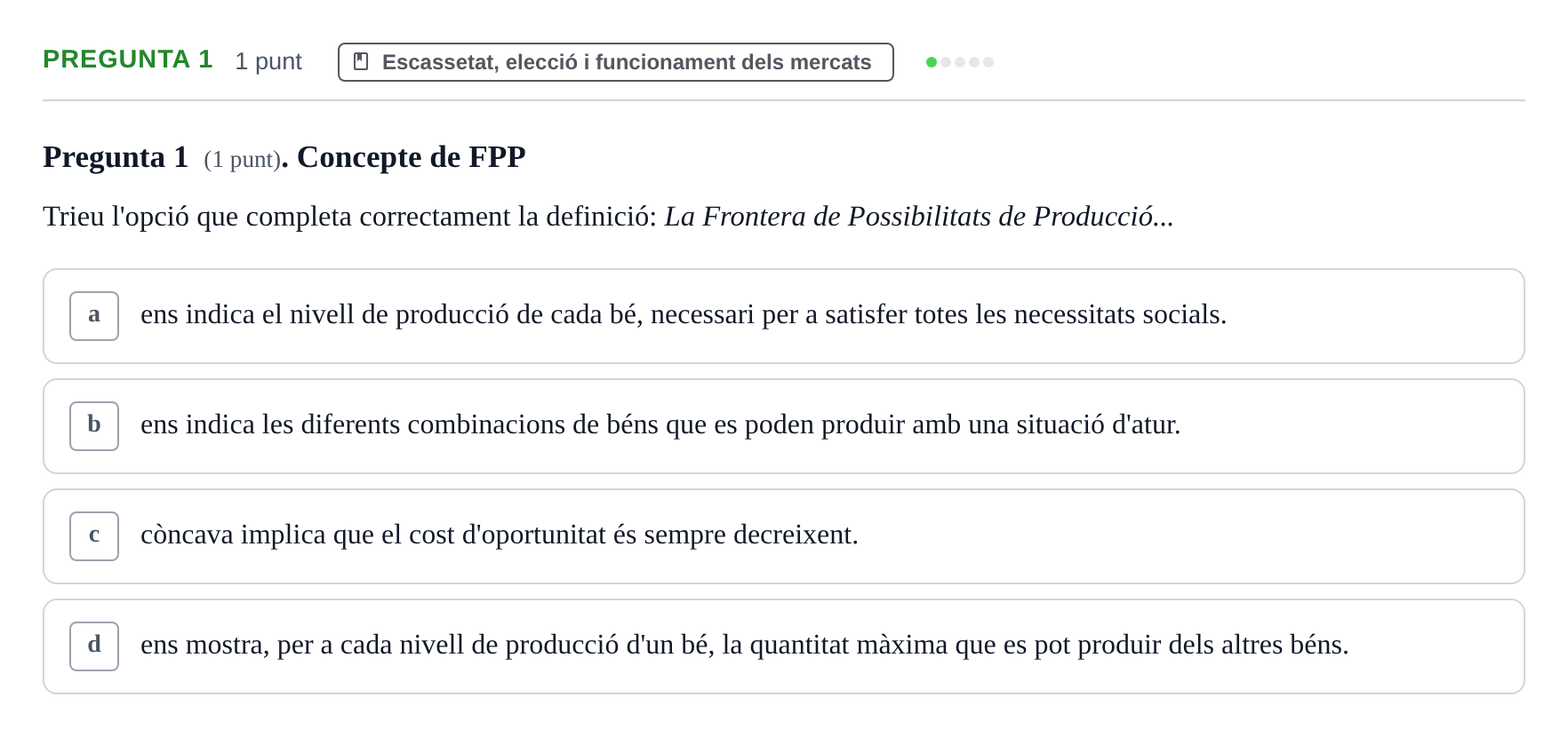 Enunciado: Pregunta 1 · Introducció a l’Economia UDG Exemples 2015