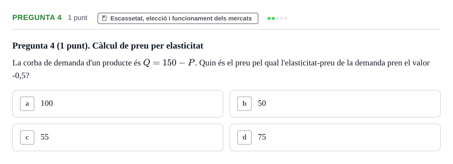 Enunciado: Pregunta 4 · Introducció a l’Economia UDG Exemples 2015