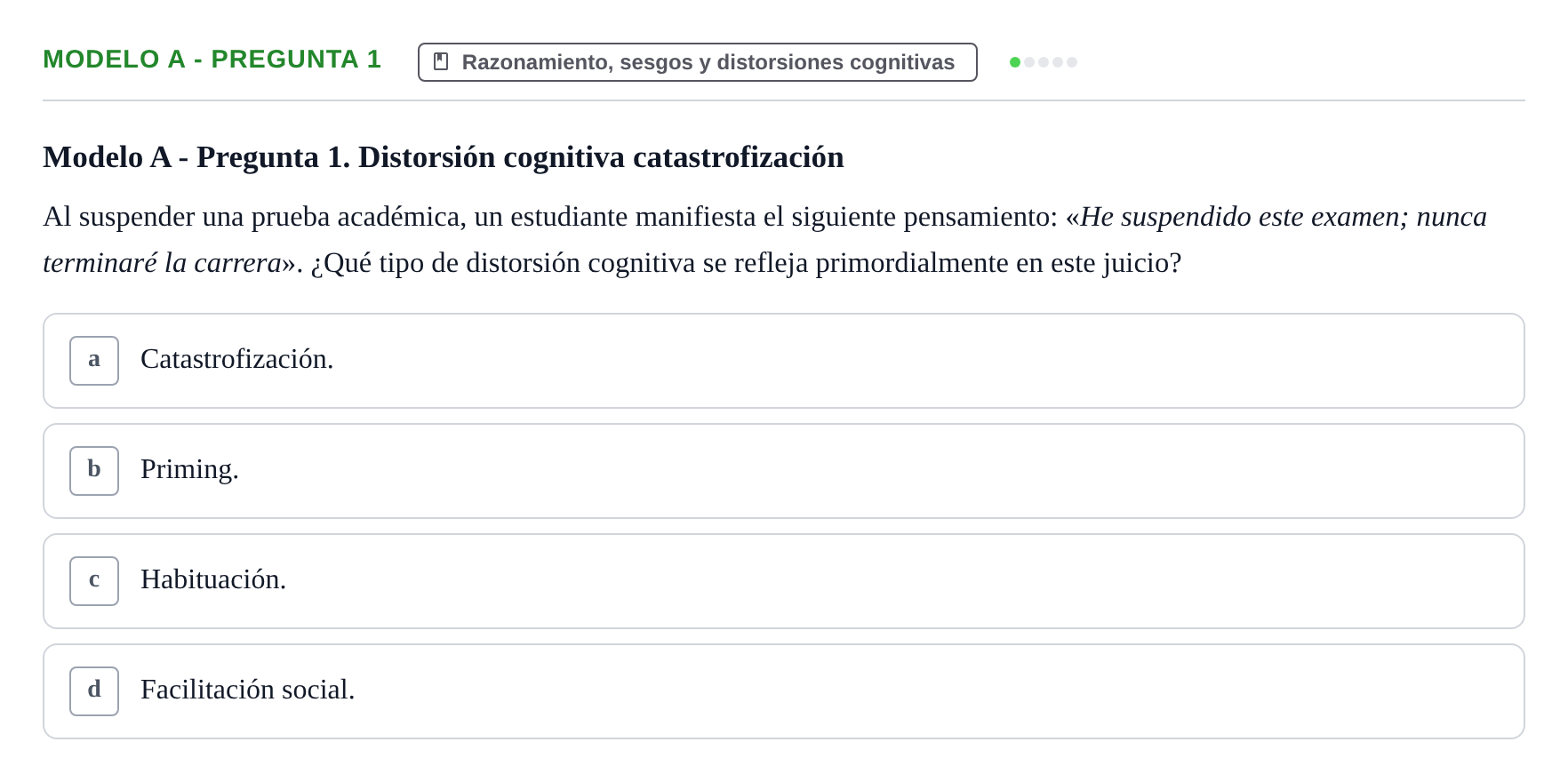 Enunciado: Modelo A - Pregunta 1