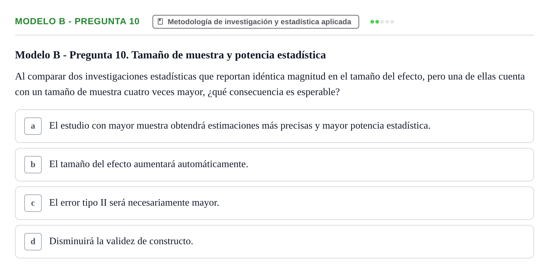 Enunciado: Modelo B - Pregunta 10