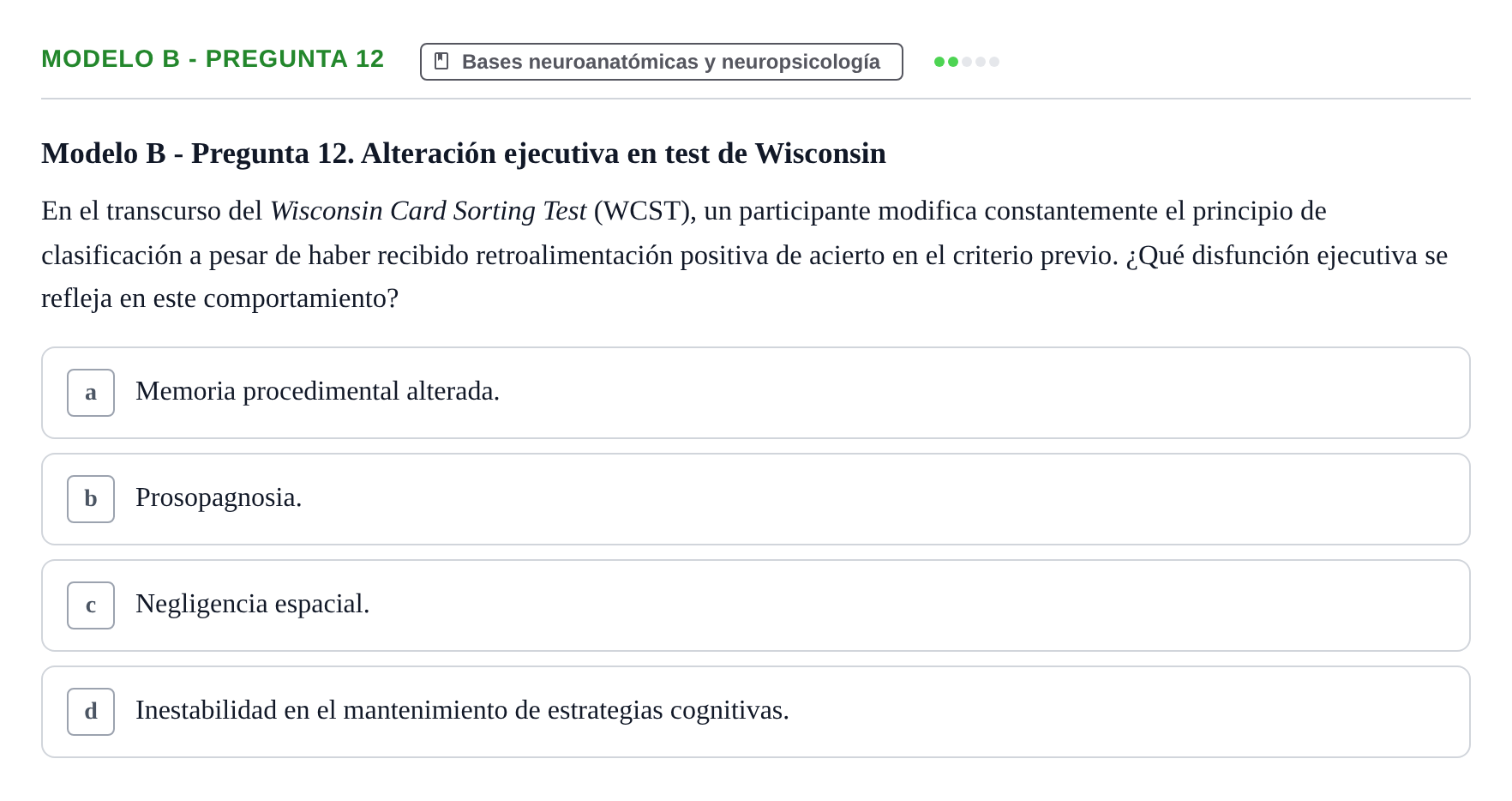 Enunciado: Modelo B - Pregunta 12