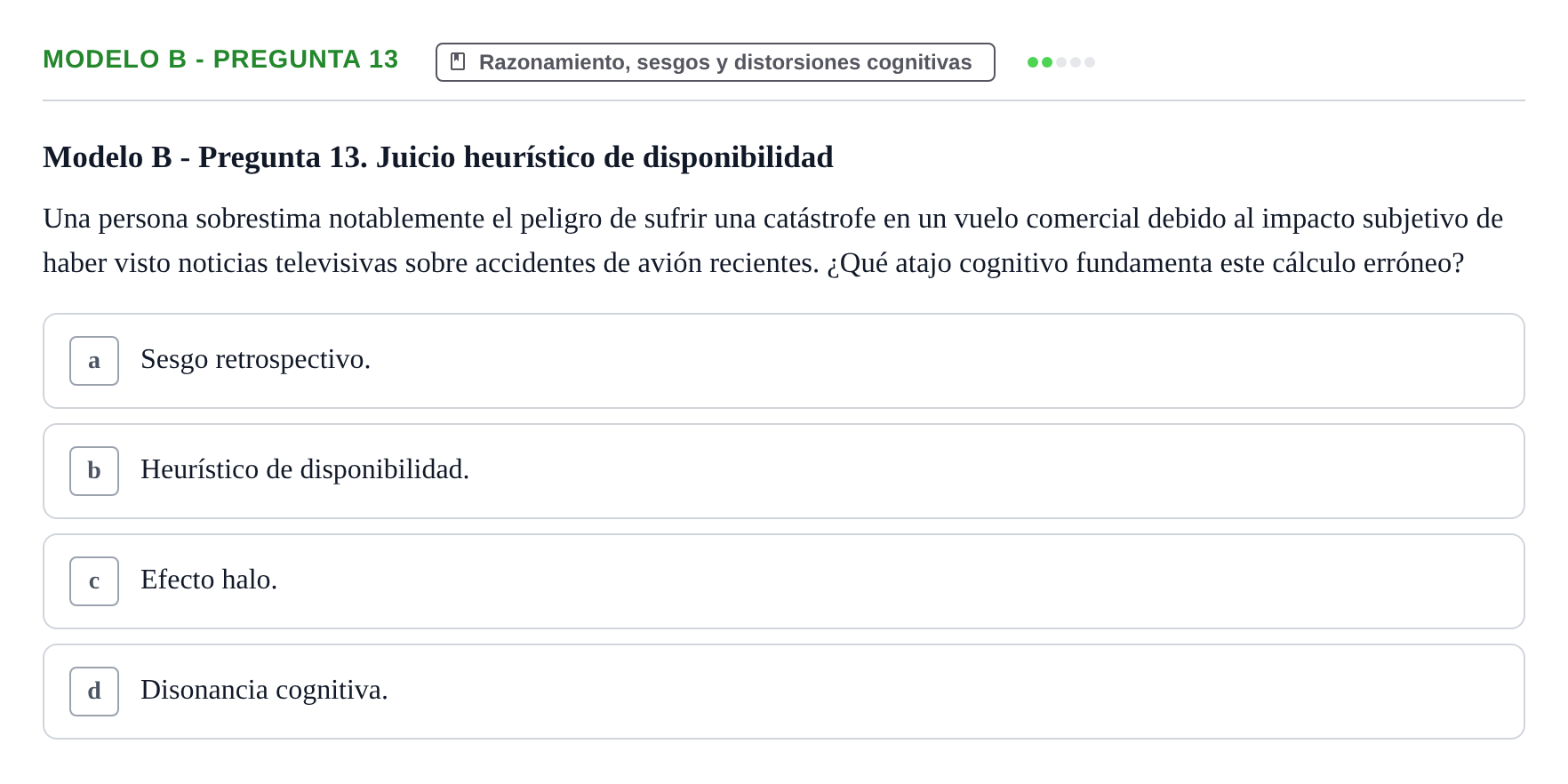 Enunciado: Modelo B - Pregunta 13