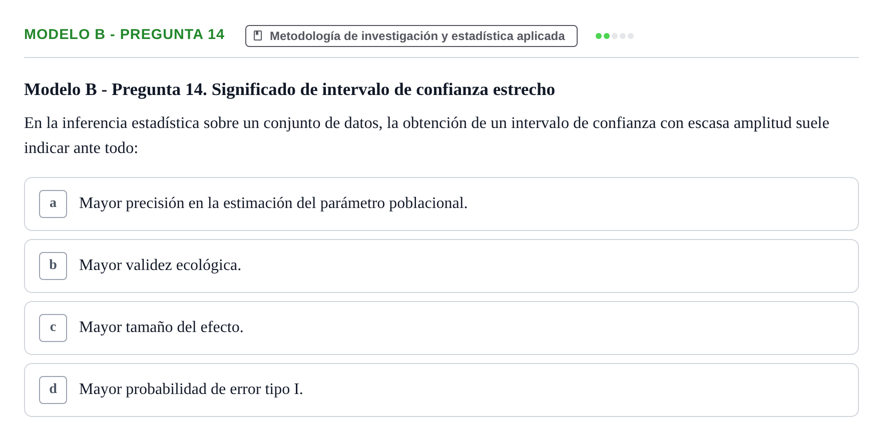 Enunciado: Modelo B - Pregunta 14