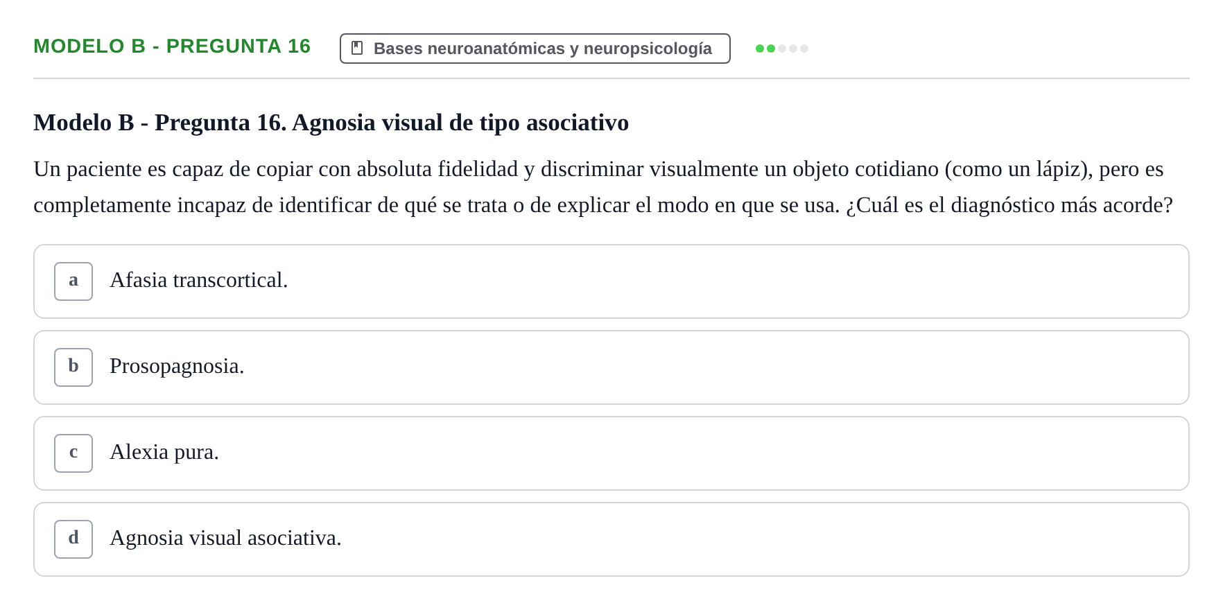 Enunciado: Modelo B - Pregunta 16