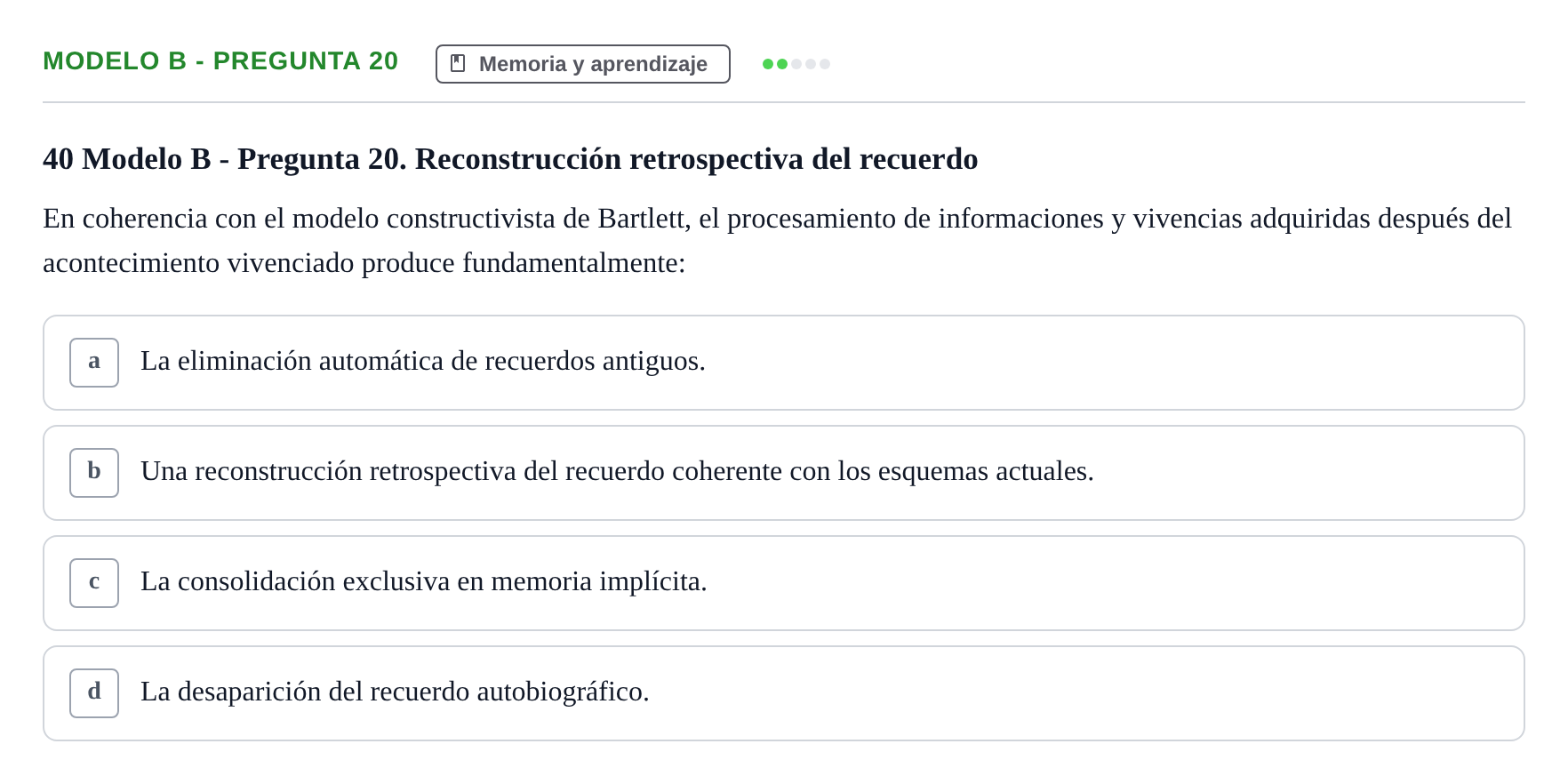 Enunciado: Modelo B - Pregunta 20