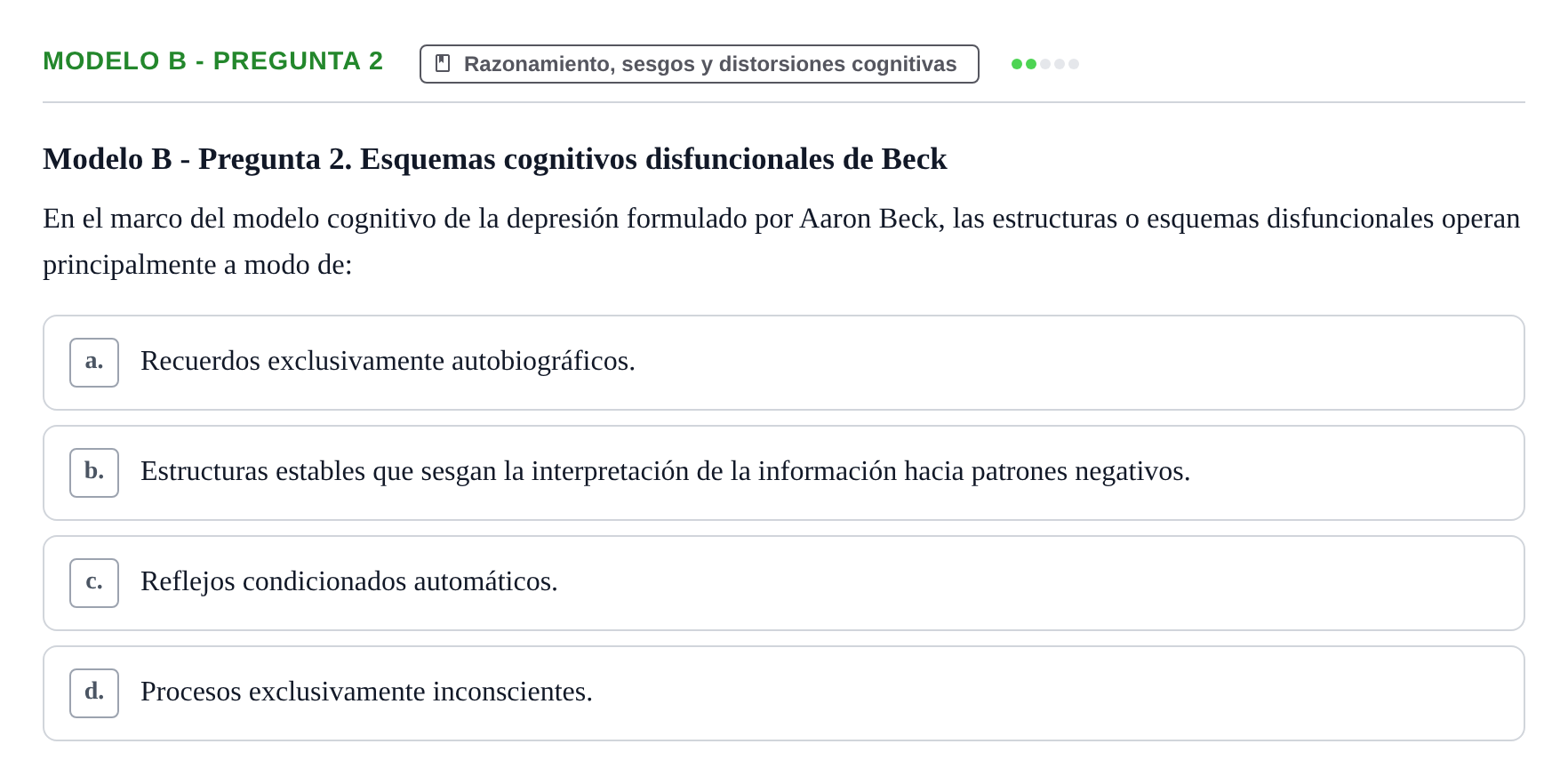 Enunciado: Modelo B - Pregunta 2