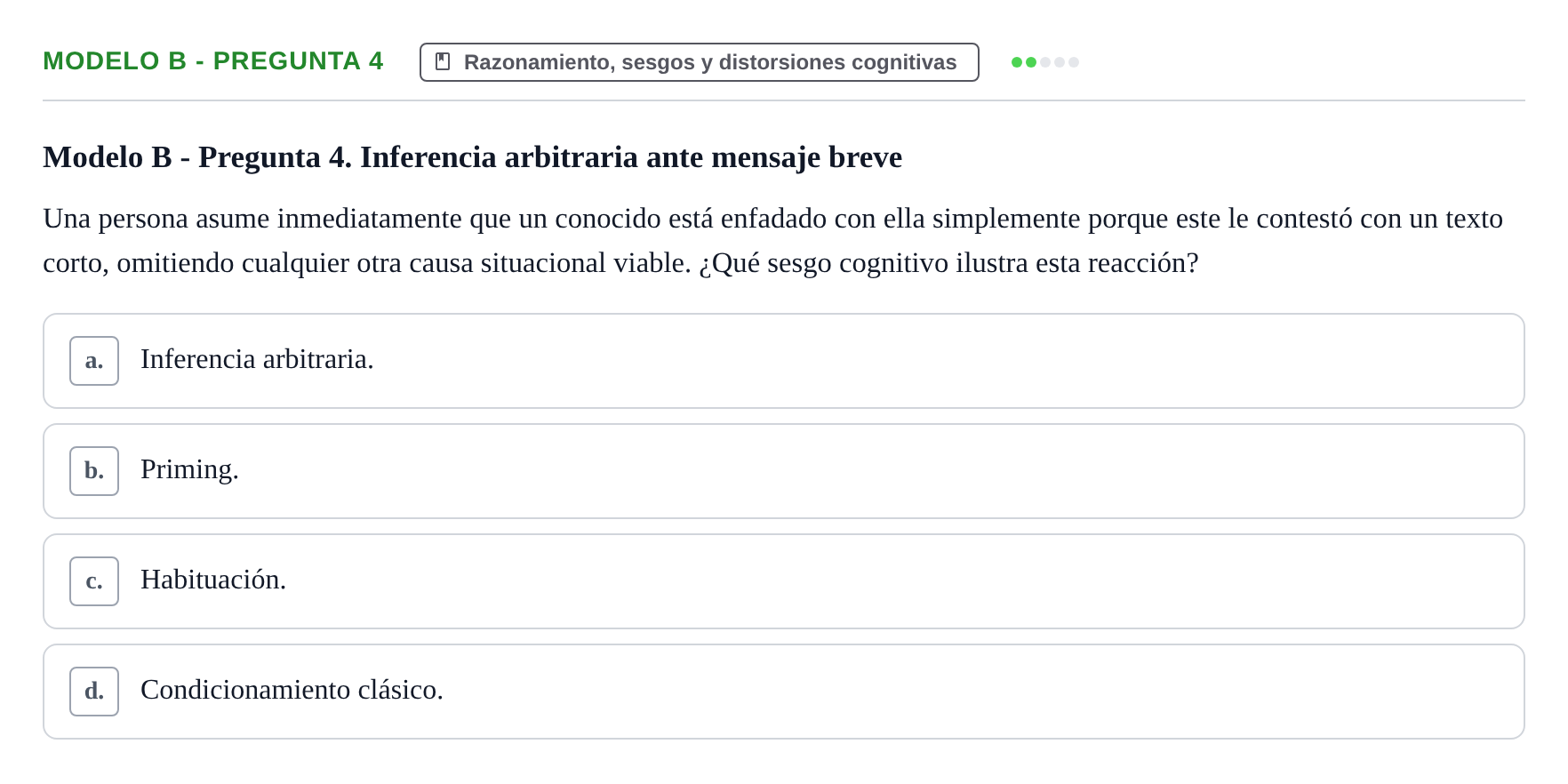 Enunciado: Modelo B - Pregunta 4