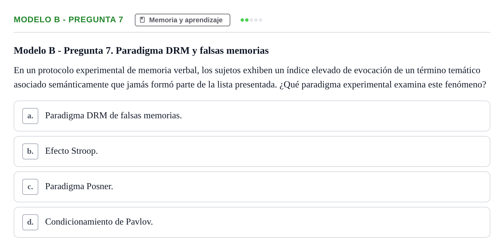 Enunciado: Modelo B - Pregunta 7