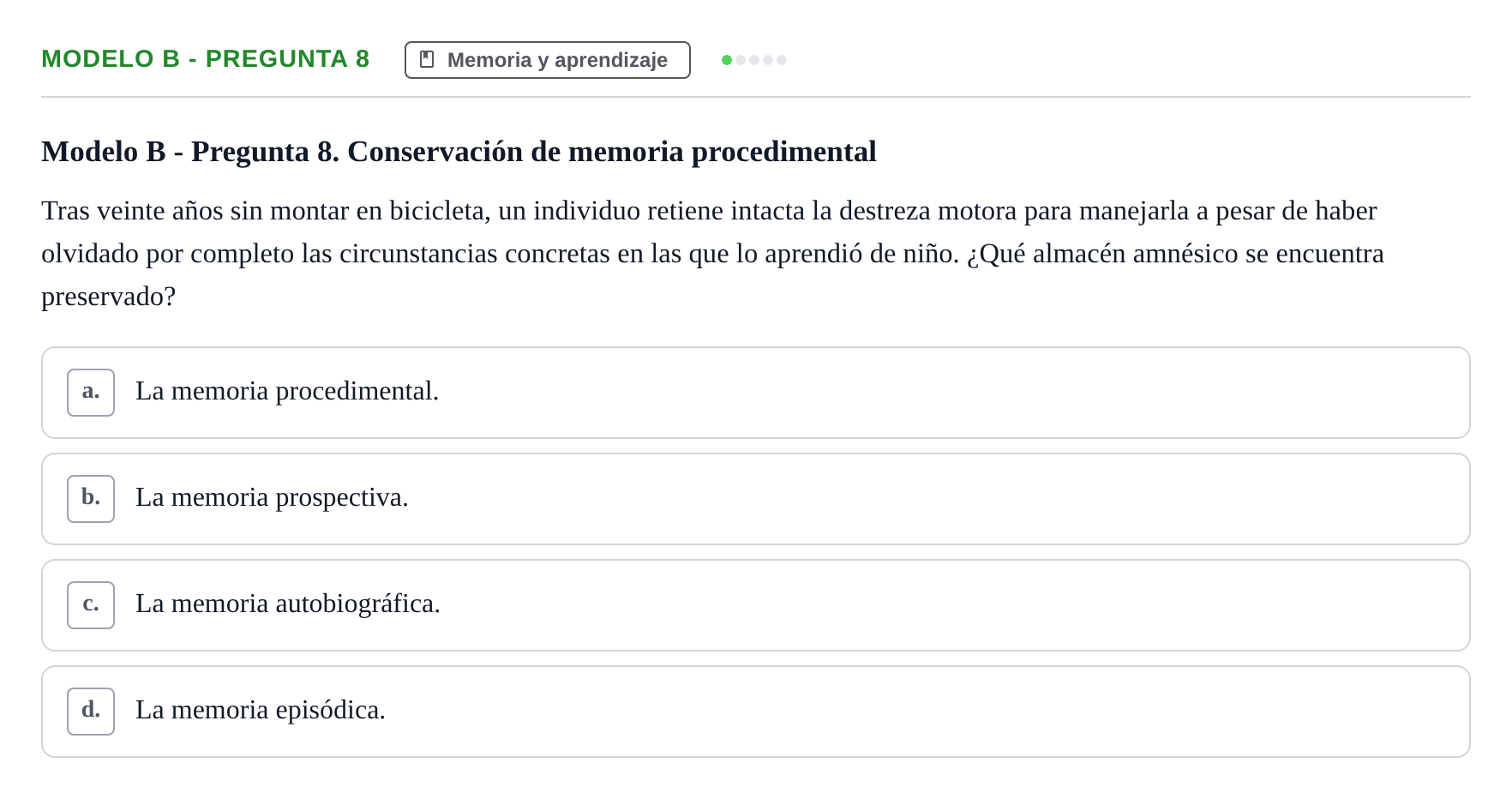 Enunciado: Modelo B - Pregunta 8