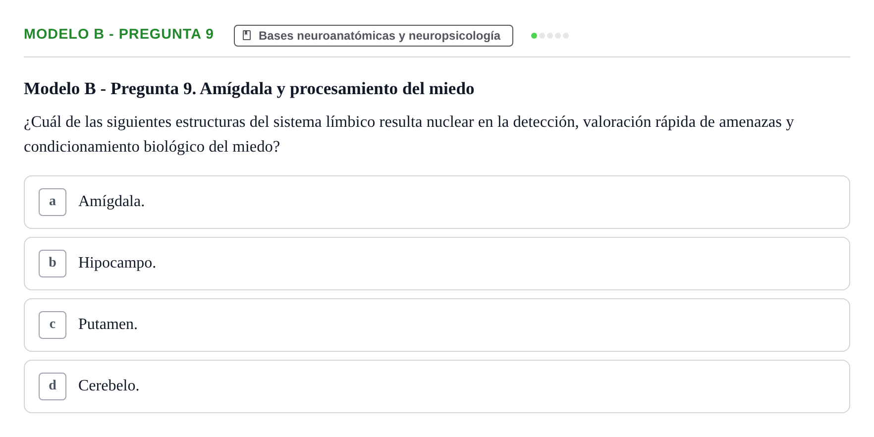Enunciado: Modelo B - Pregunta 9