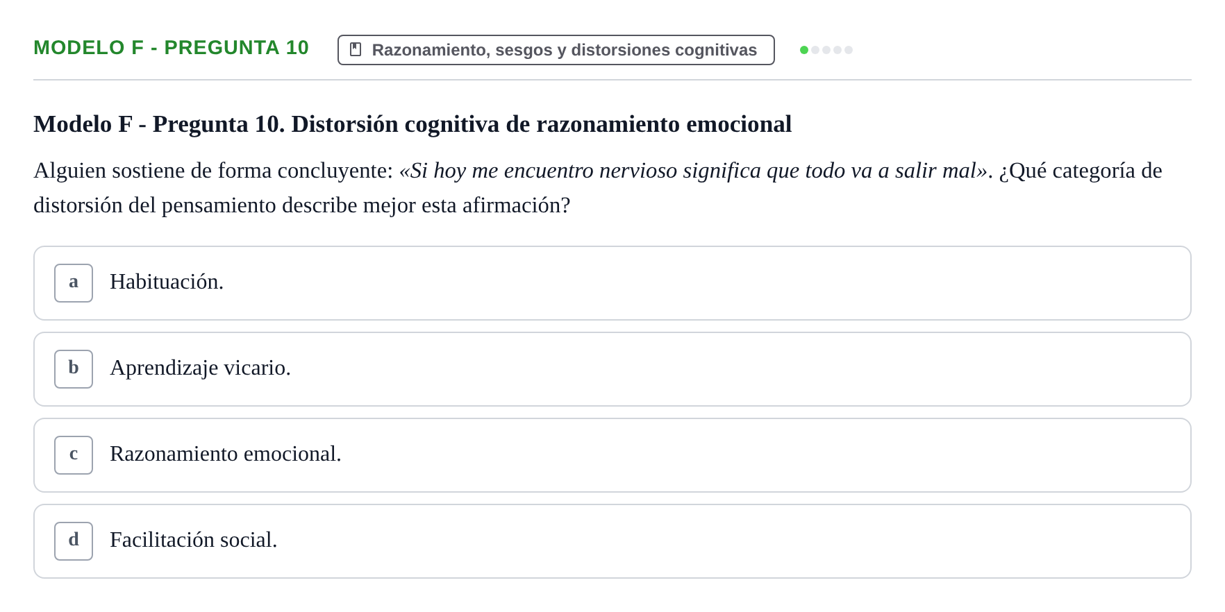 Enunciado: Modelo F - Pregunta 10