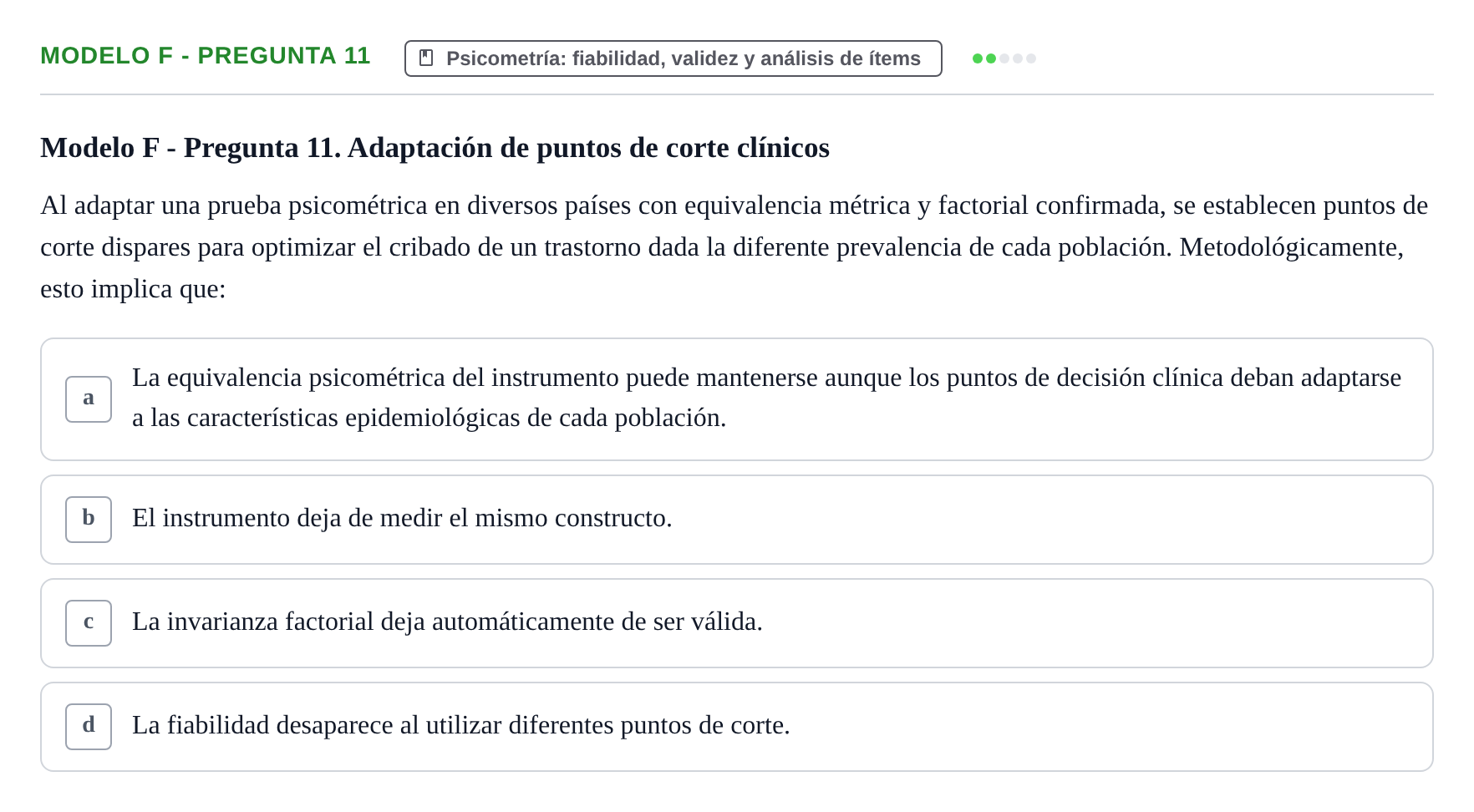 Enunciado: Modelo F - Pregunta 11