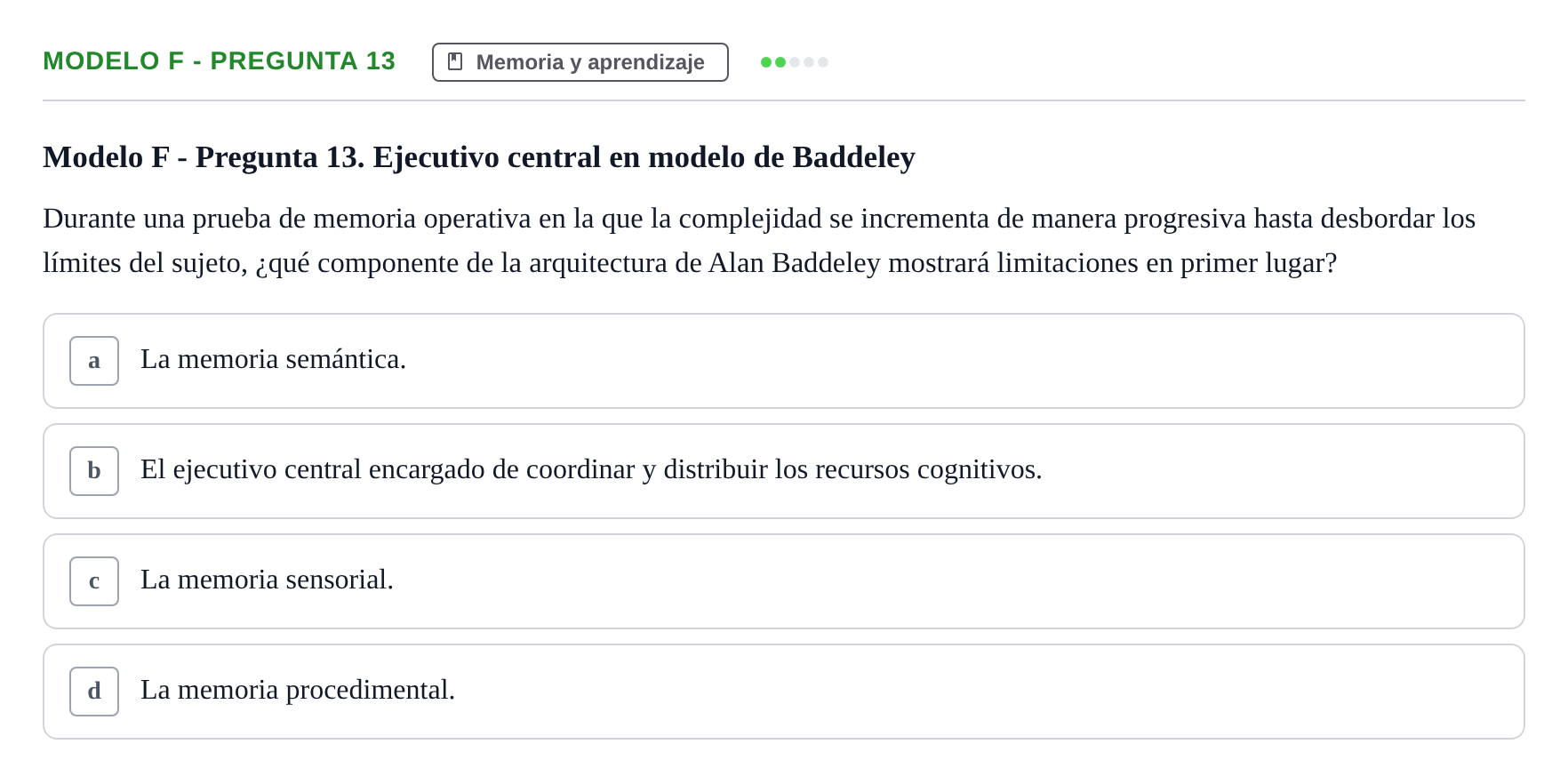 Enunciado: Modelo F - Pregunta 13