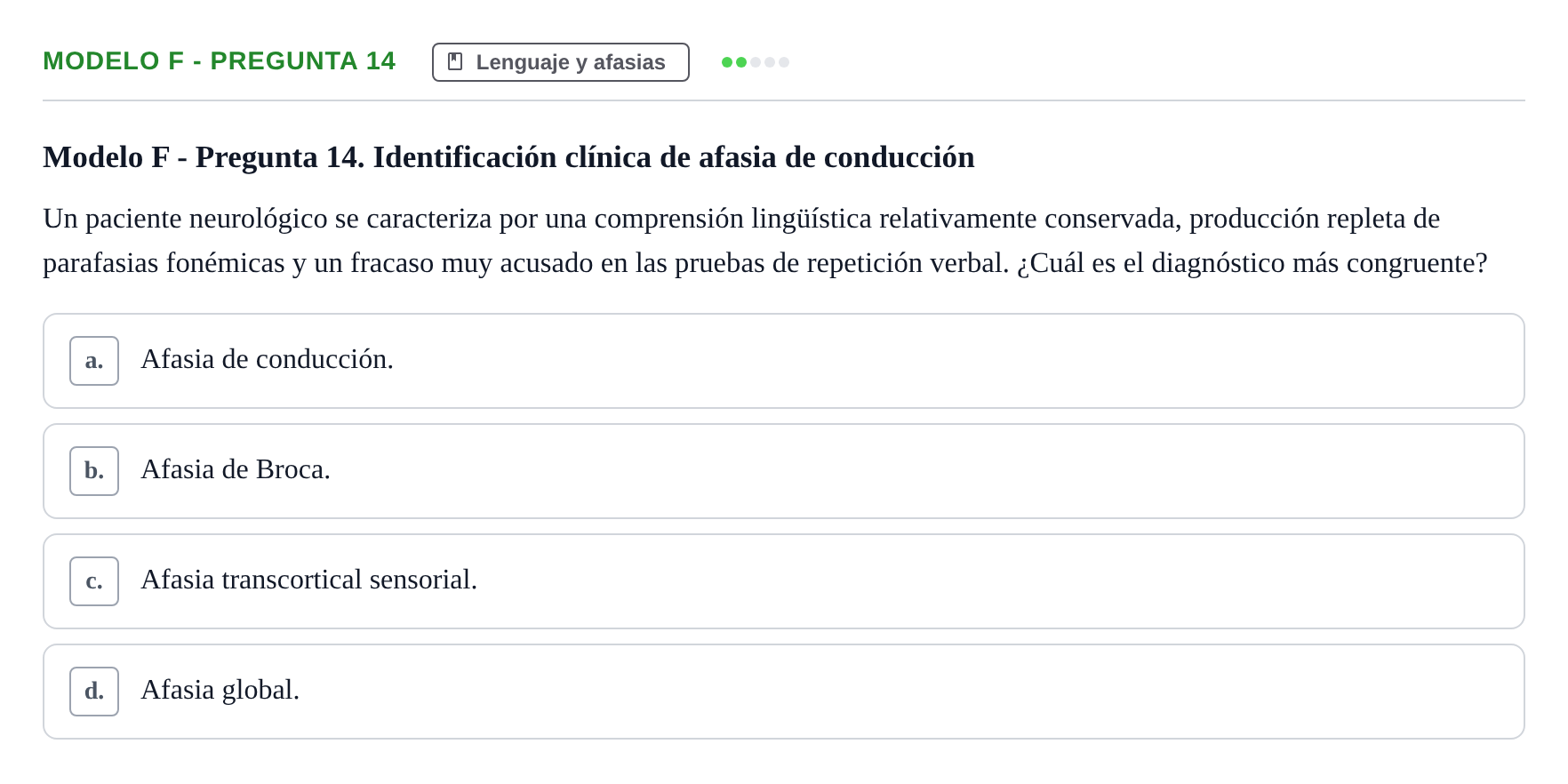 Enunciado: Modelo F - Pregunta 14