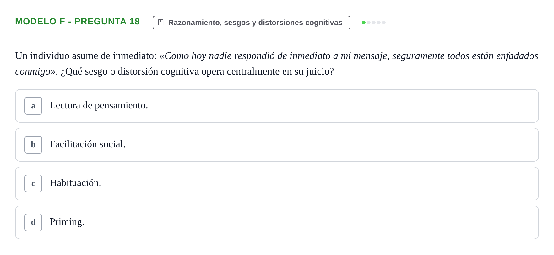 Enunciado: Modelo F - Pregunta 18
