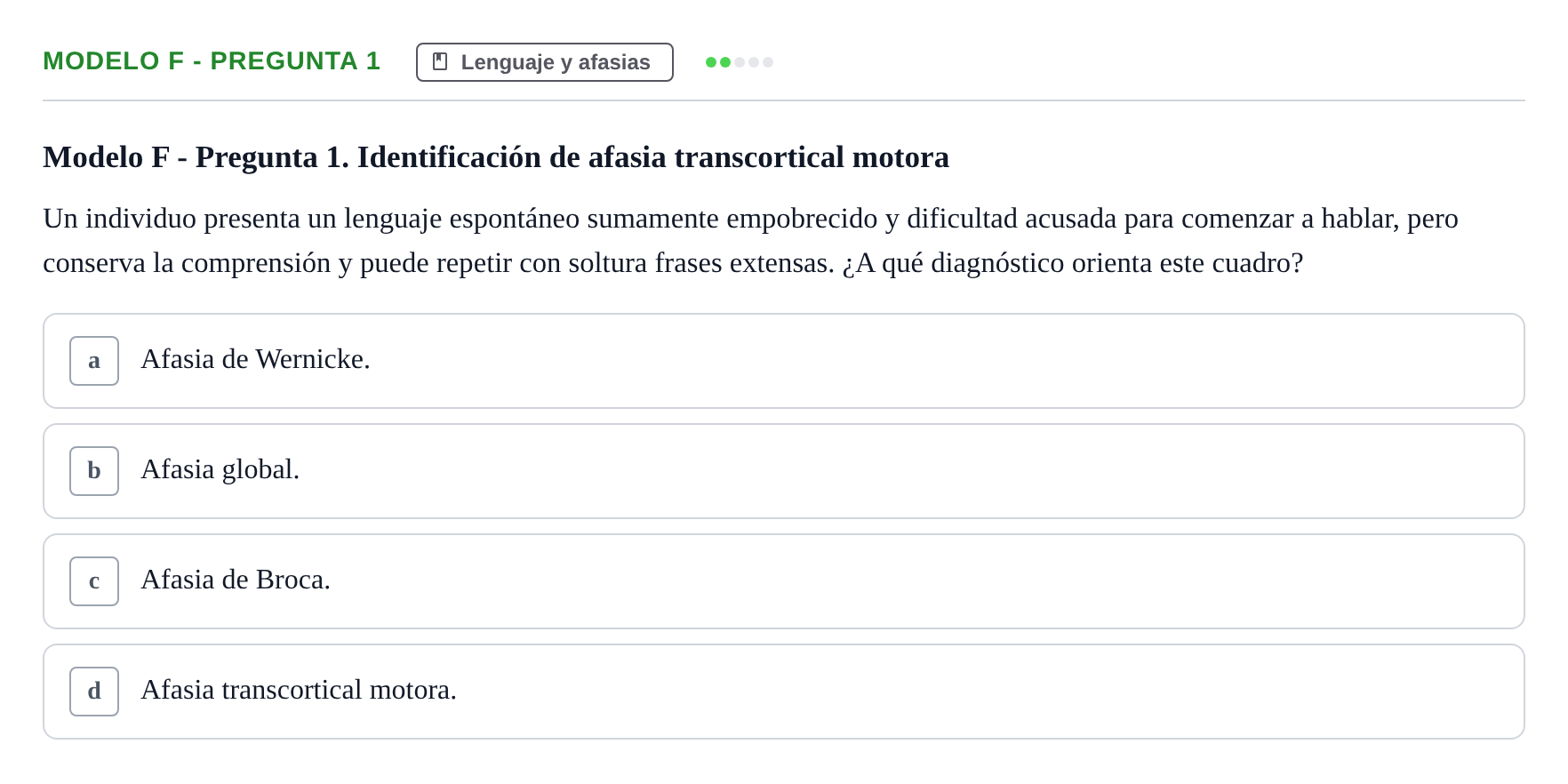 Enunciado: Modelo F - Pregunta 1