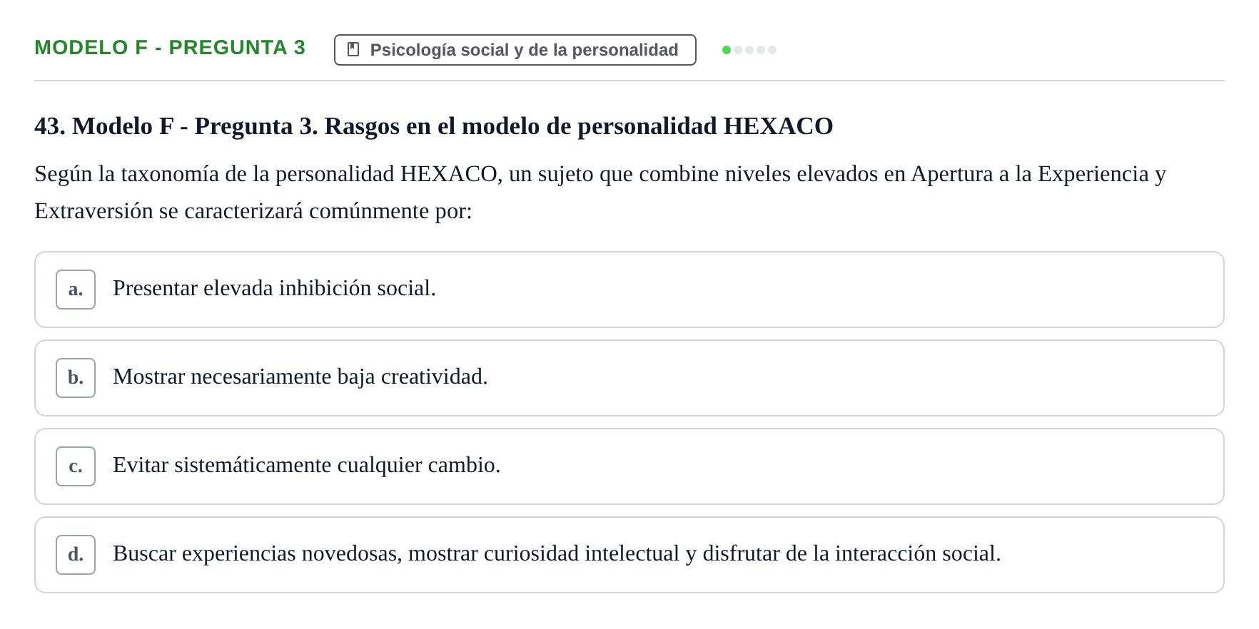 Enunciado: Modelo F - Pregunta 3