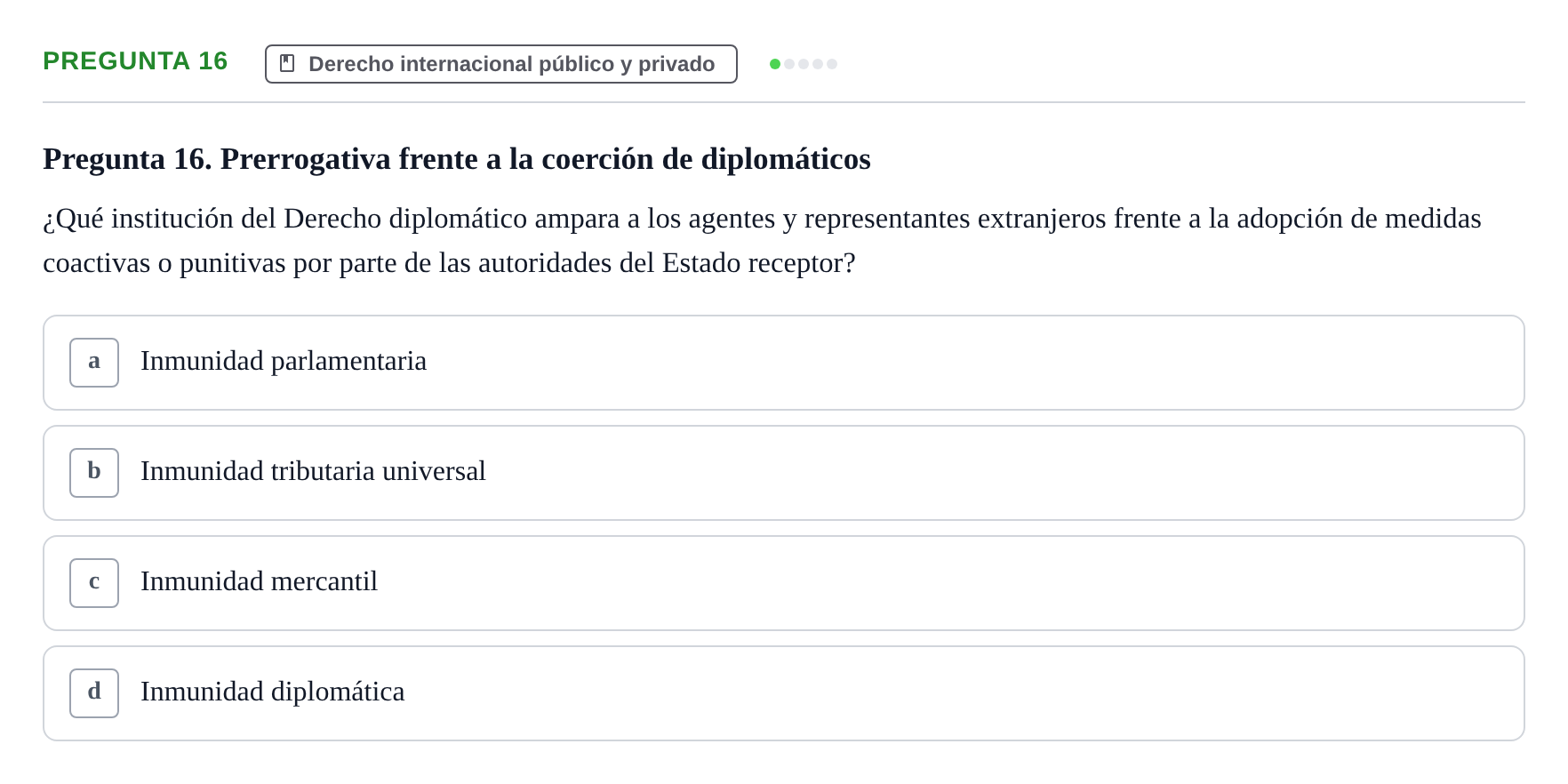 Enunciado: Pregunta 16