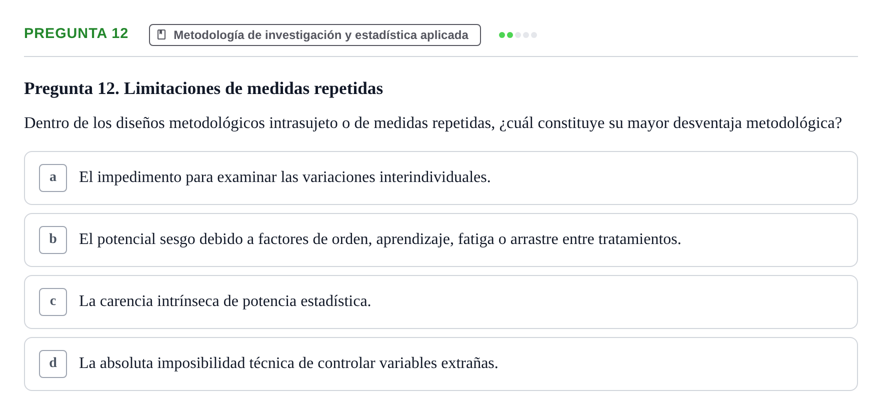 Enunciado: Pregunta 12