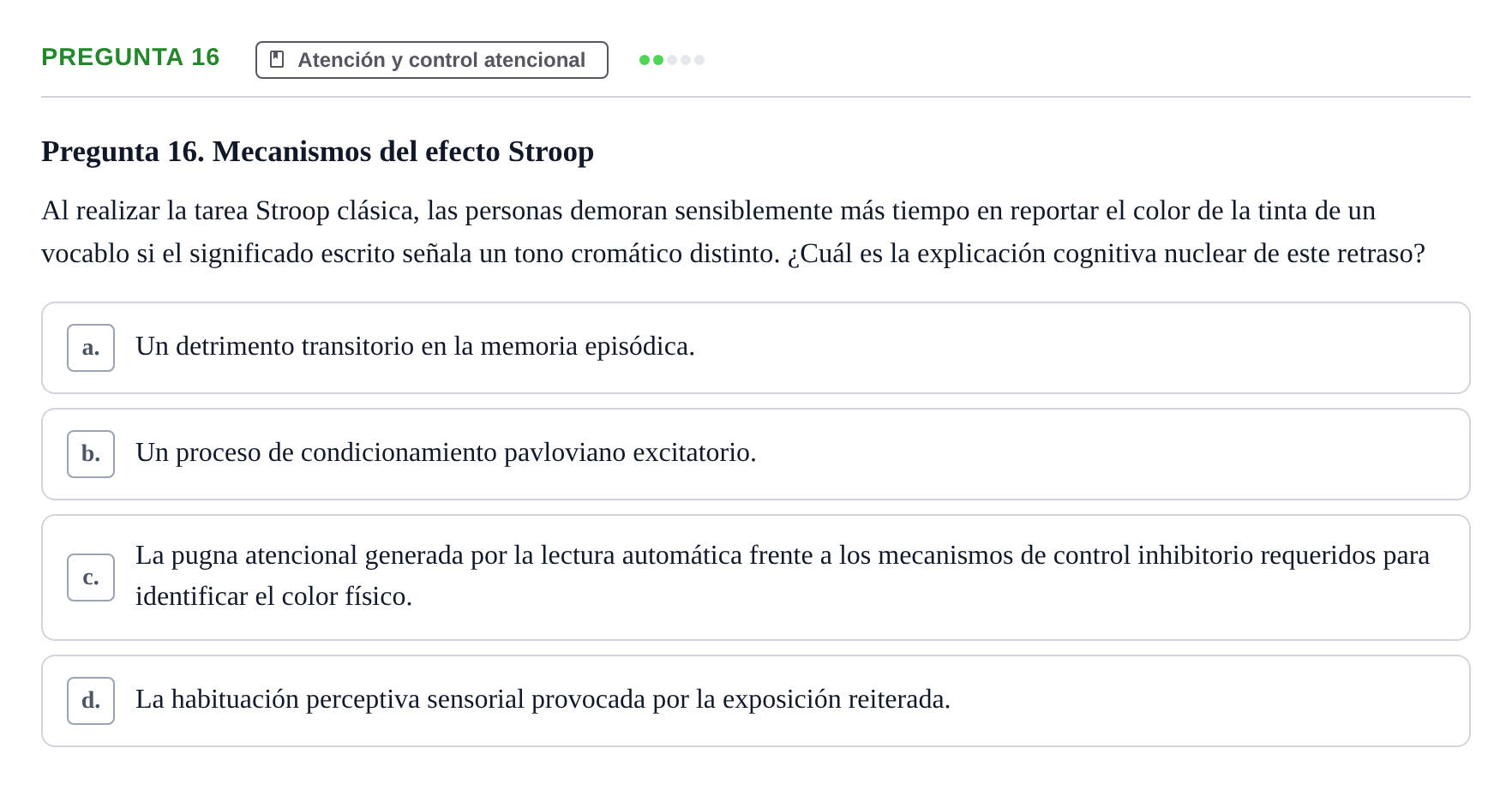 Enunciado: Pregunta 16