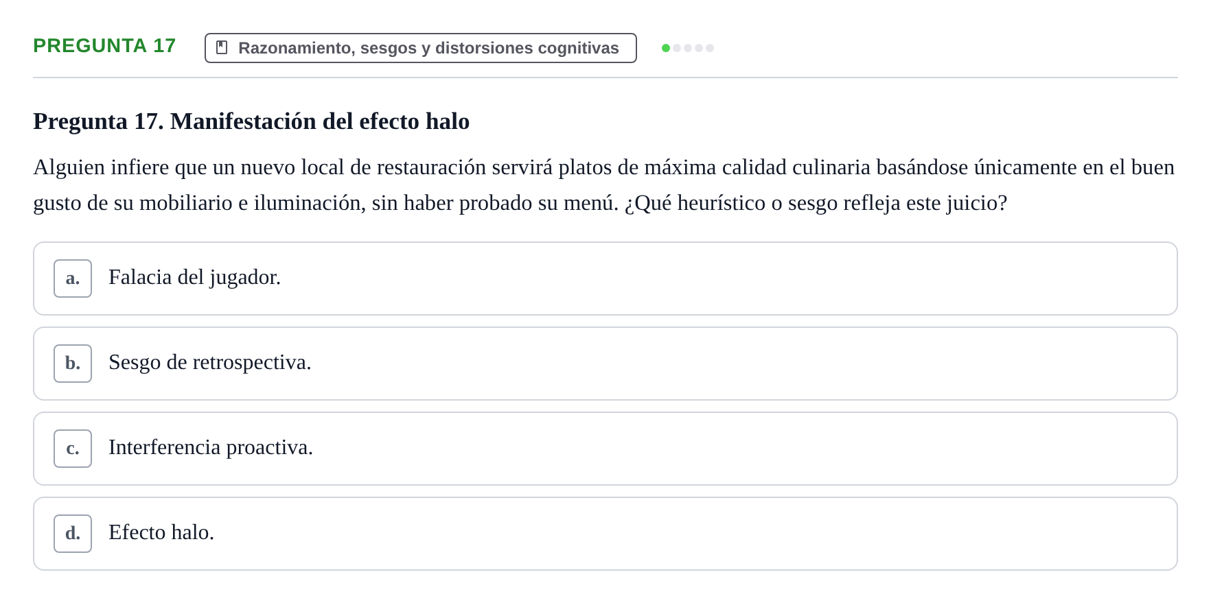 Enunciado: Pregunta 17
