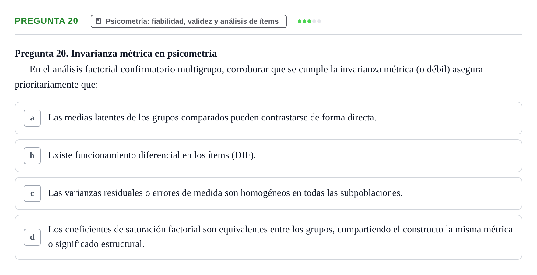 Enunciado: Pregunta 20