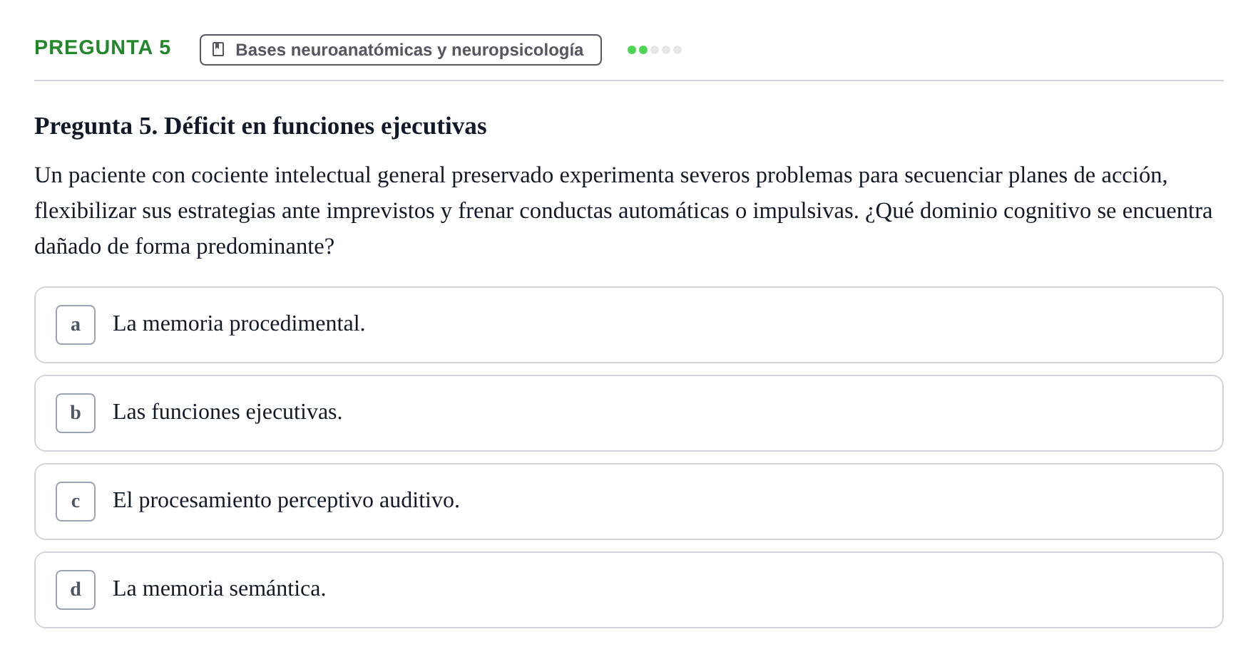 Enunciado: Pregunta 5