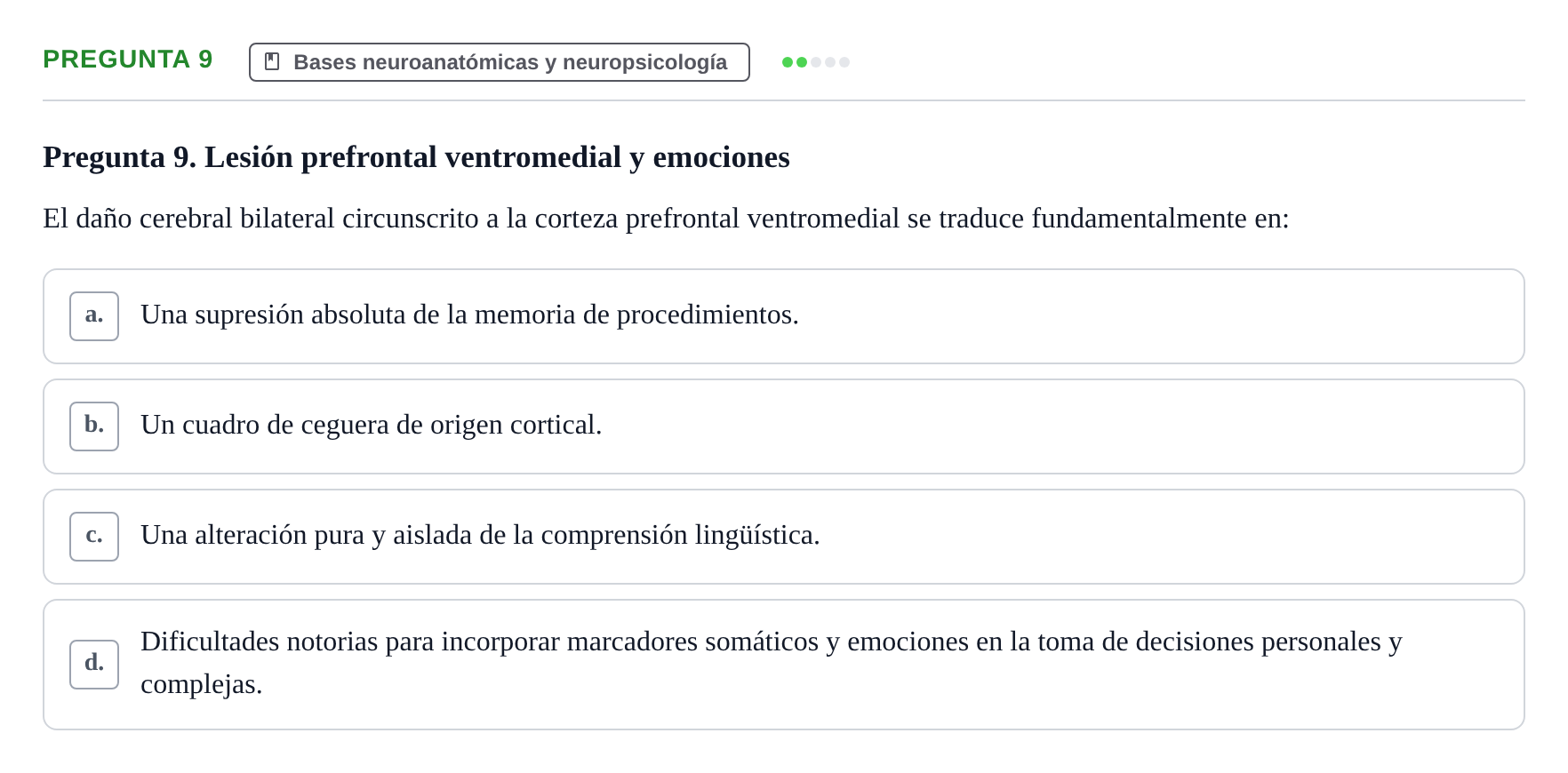 Enunciado: Pregunta 9