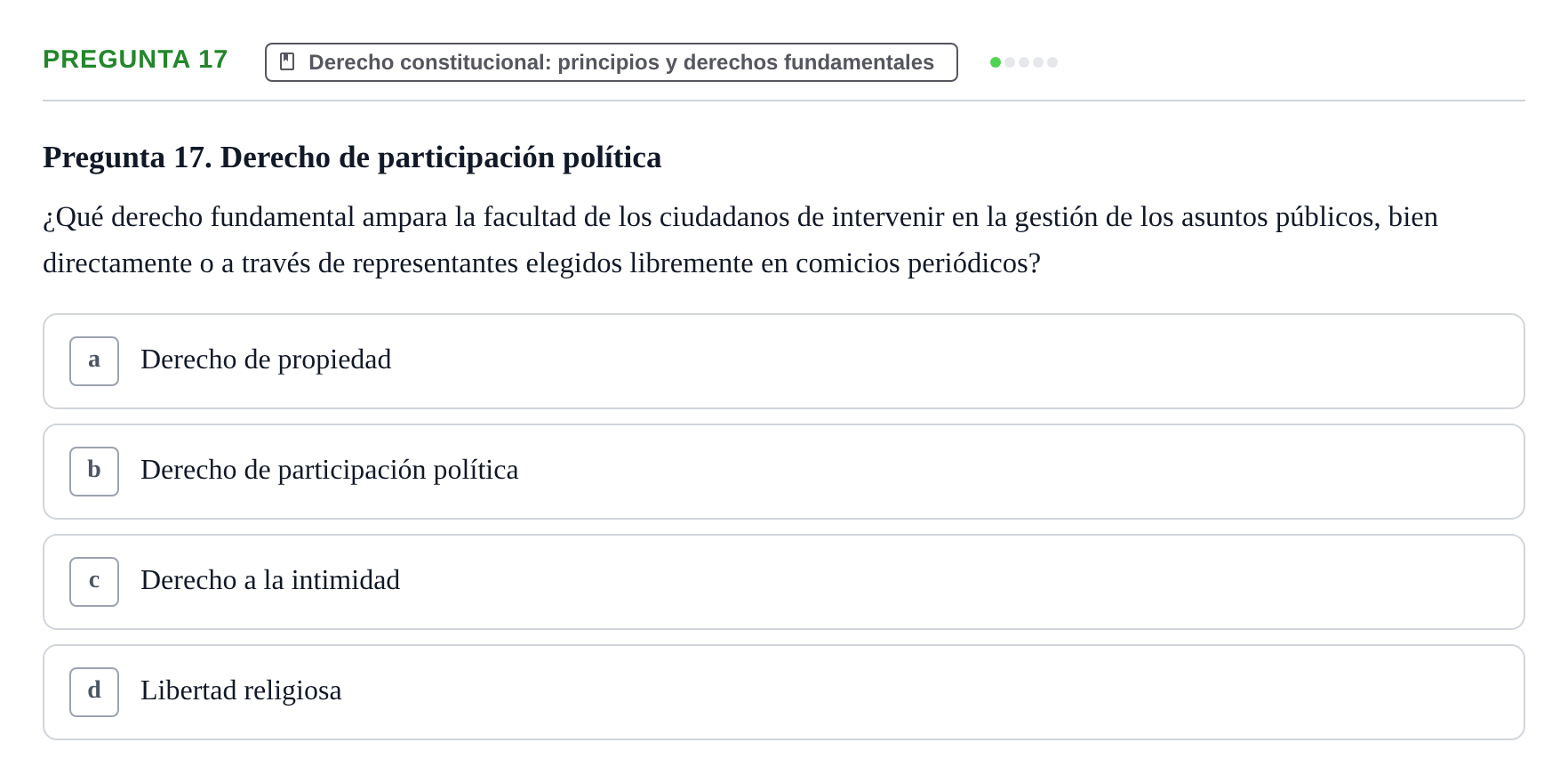 Enunciado: Pregunta 17