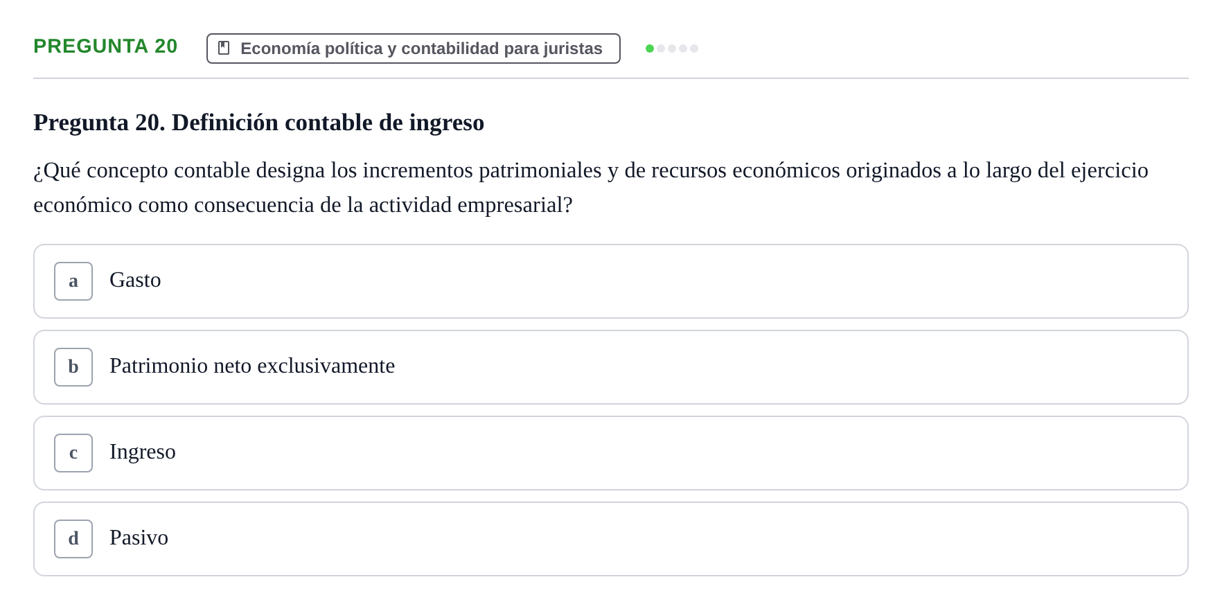 Enunciado: Pregunta 20