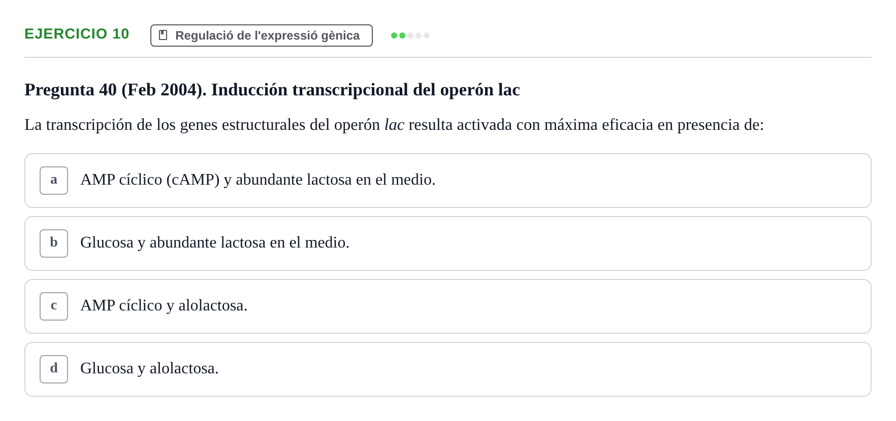 Enunciado: Problema 10 · Bioquímica Estructural i Biologia Molecular UAB 2004